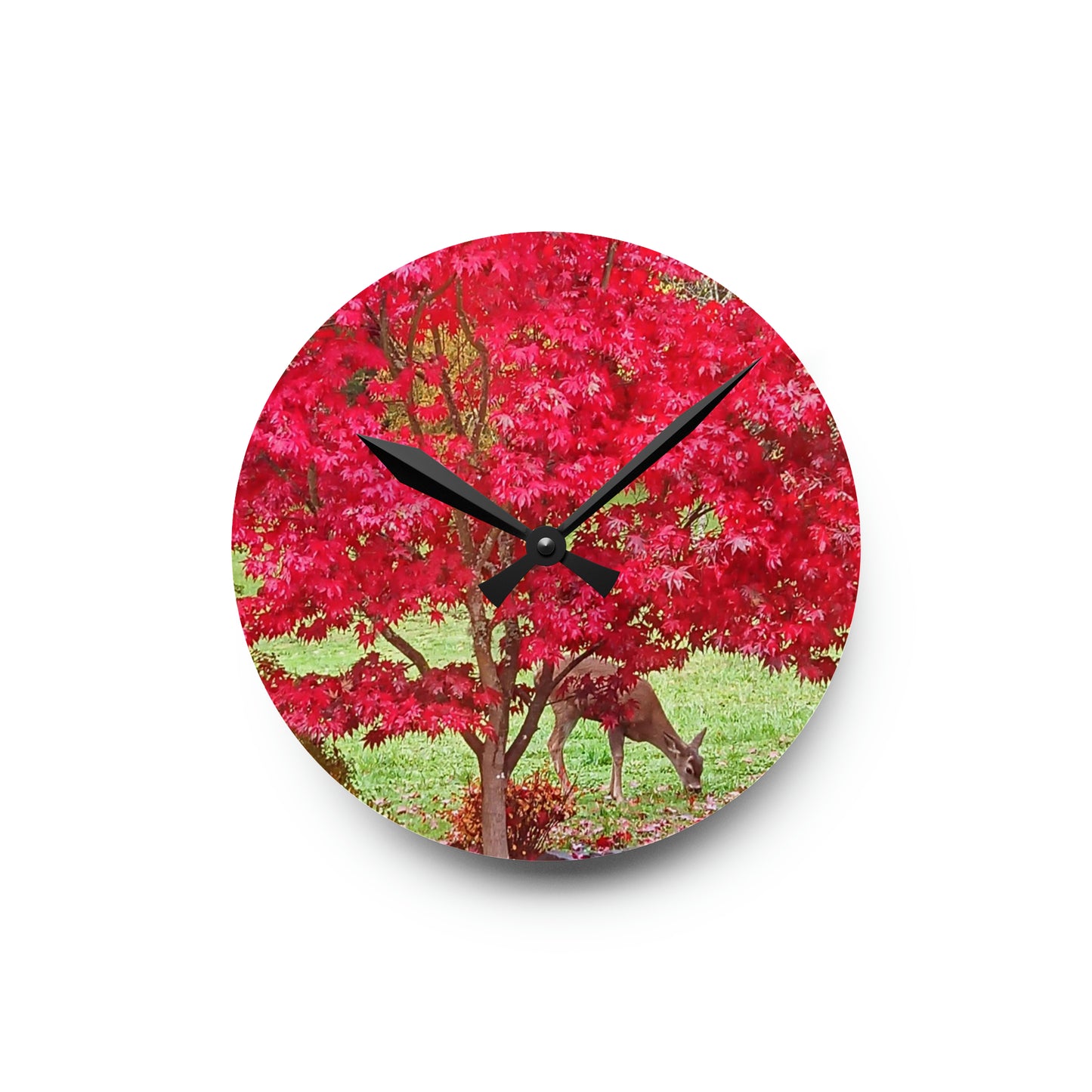 Autumn Deer Acrylic Wall Clock