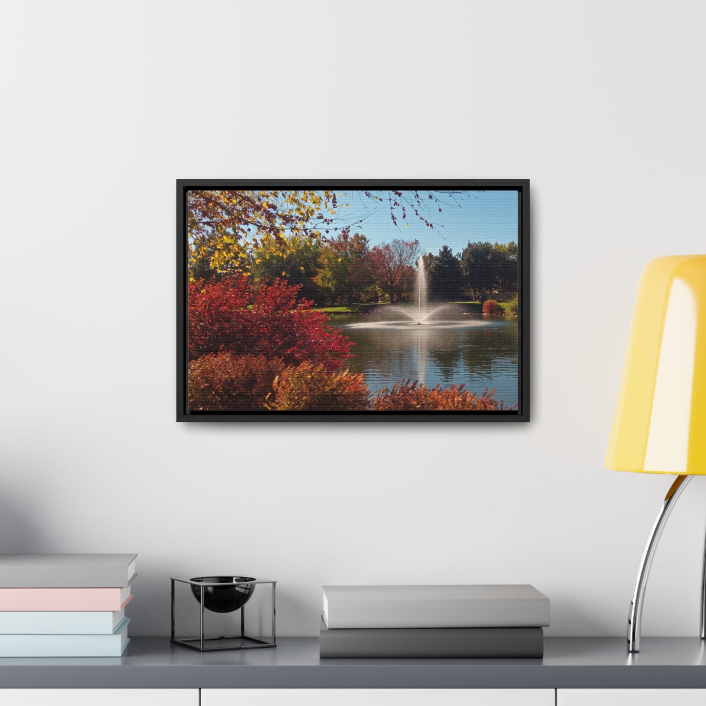 Autumn Fountain Gallery Canvas Wraps Framed