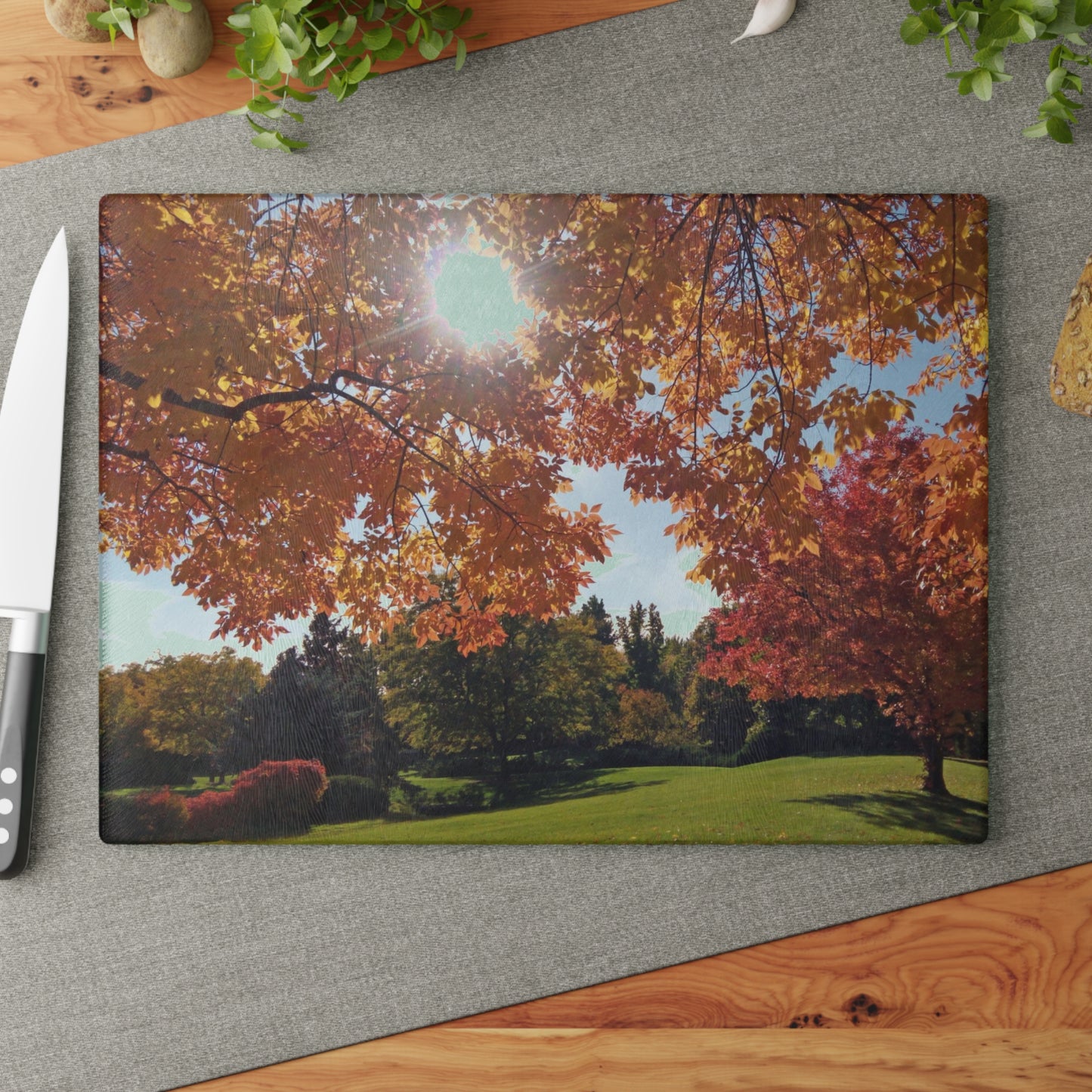 Autumn Light Glass Cutting Board Hand Wash