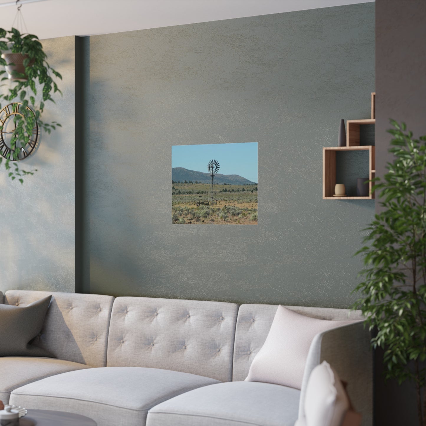 High Desert Windmill Satin Posters
