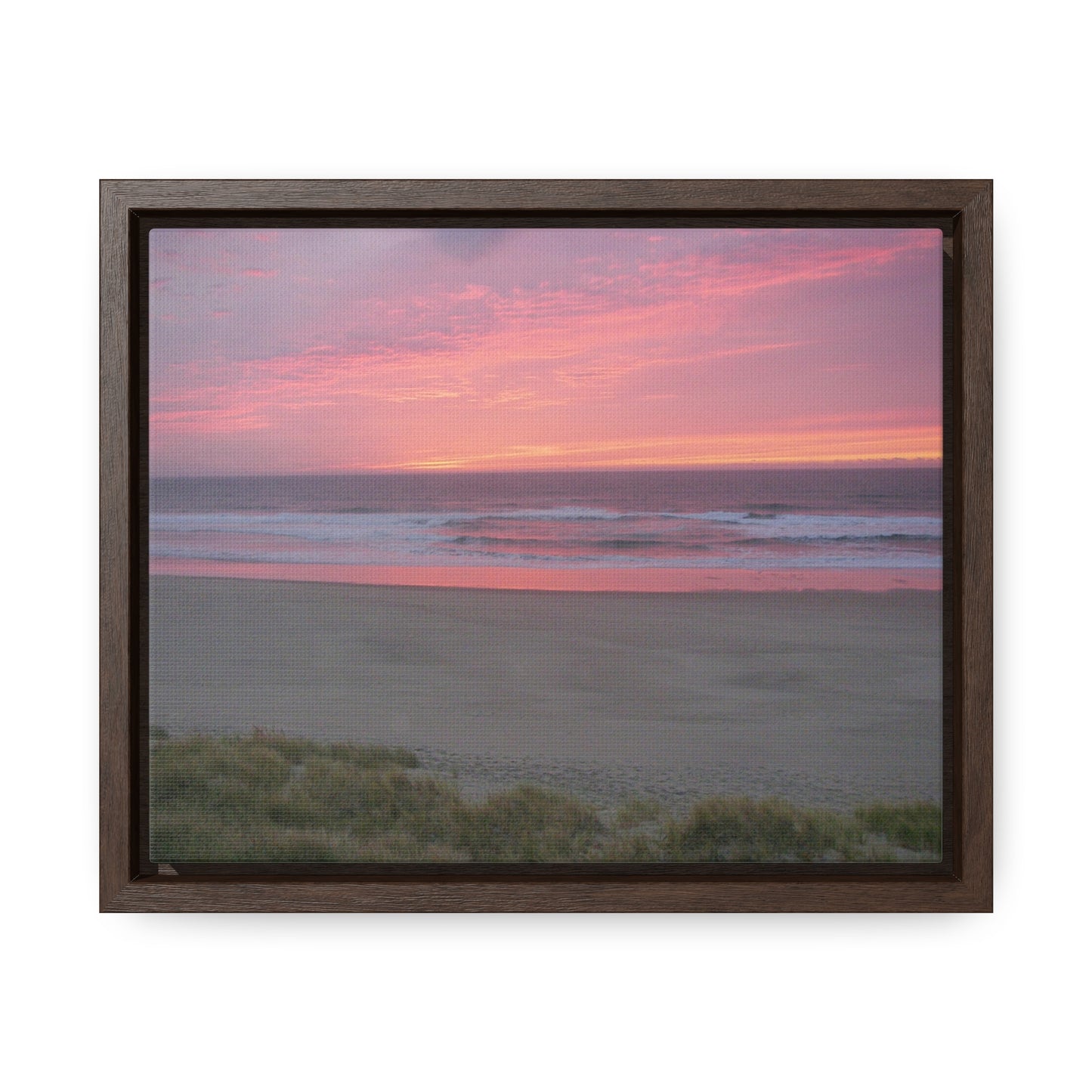 Pink Ocean Sunset Gallery Canvas Wraps Framed