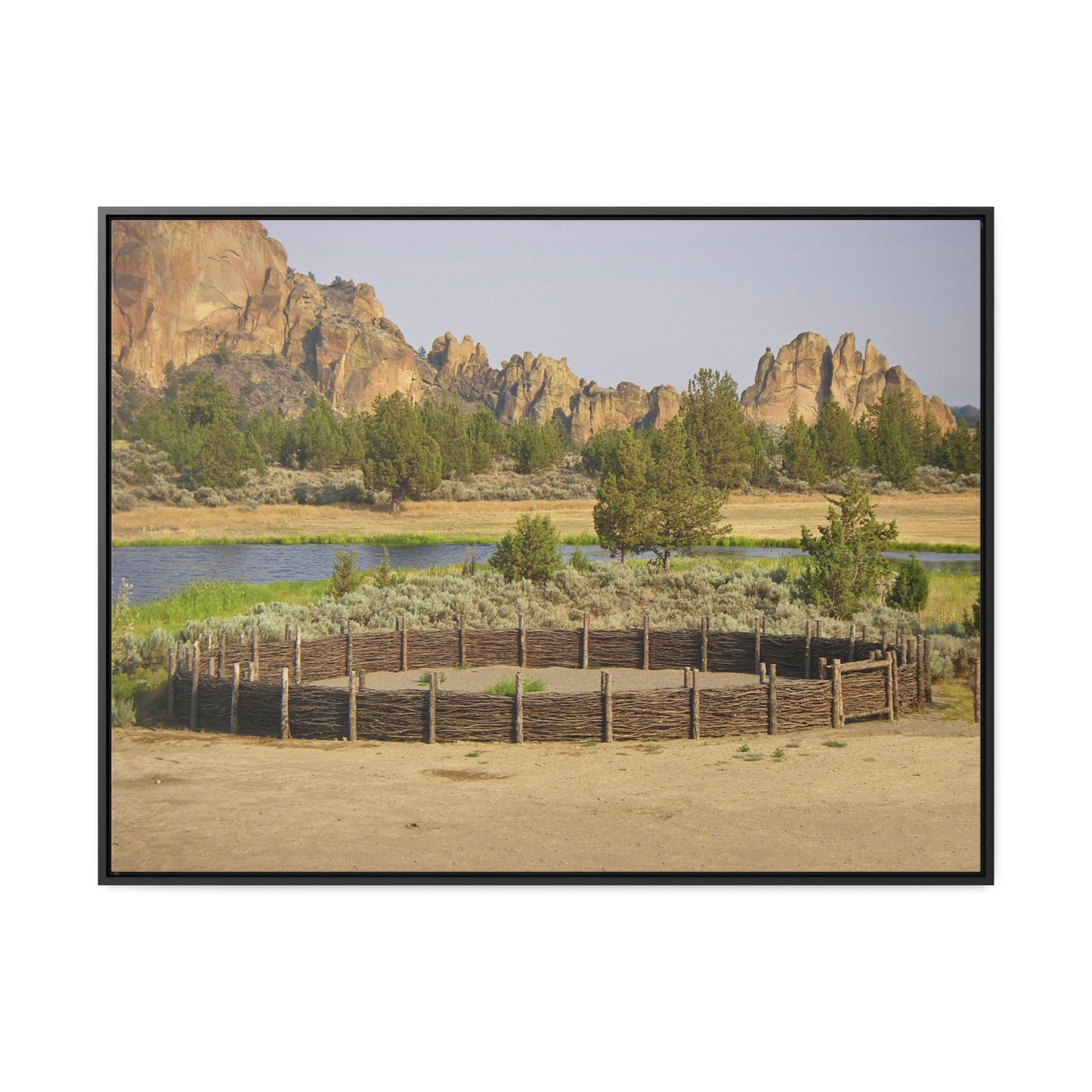 Scenic Round Pen Gallery Canvas Wraps Framed