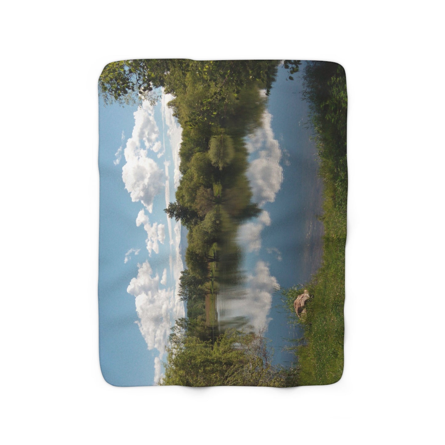 Peaceful Pond Sherpa Fleece Blanket