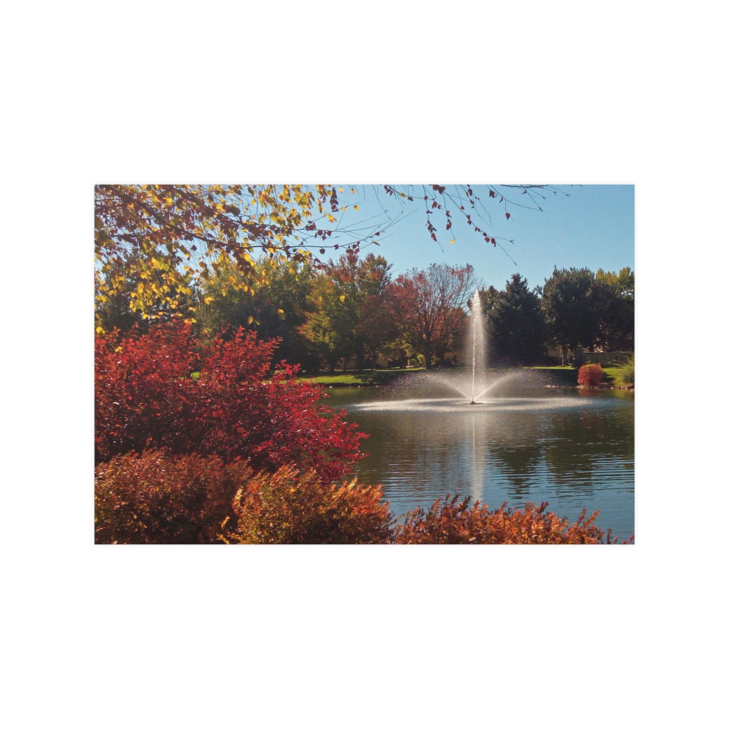 Autumn Fountain Satin Posters