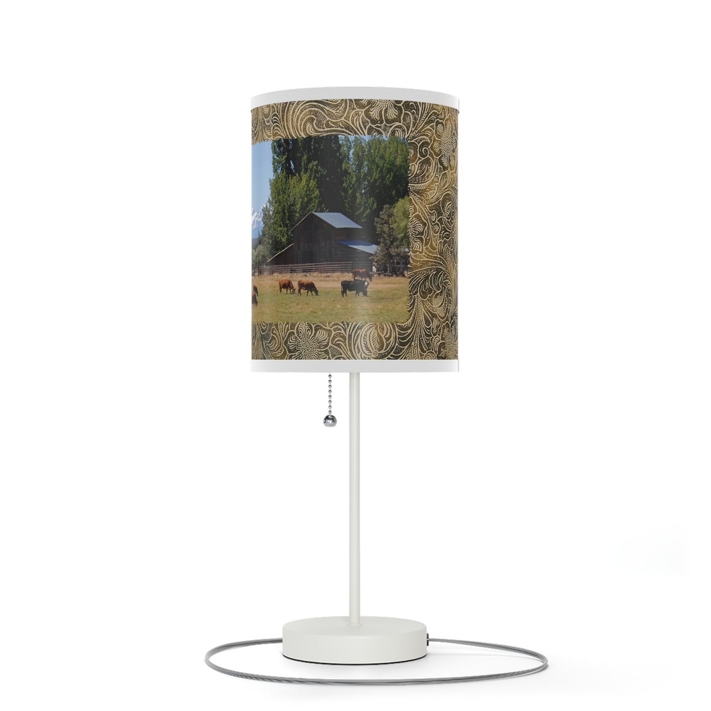 Picturesque Cattle Lamp on a Stand