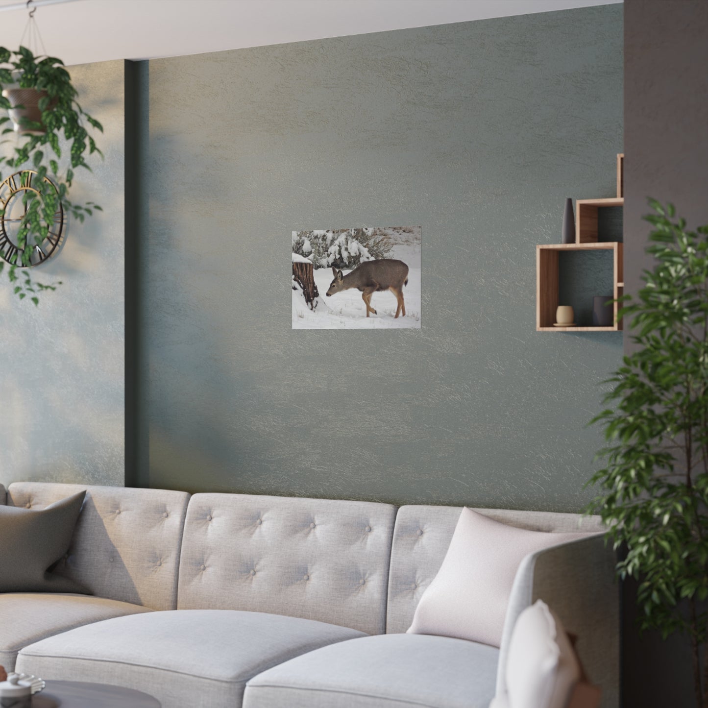 Winter Deer Satin Posters