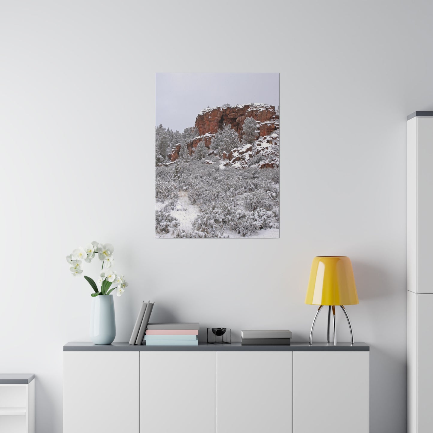 Winter Cliff Matte Canvas