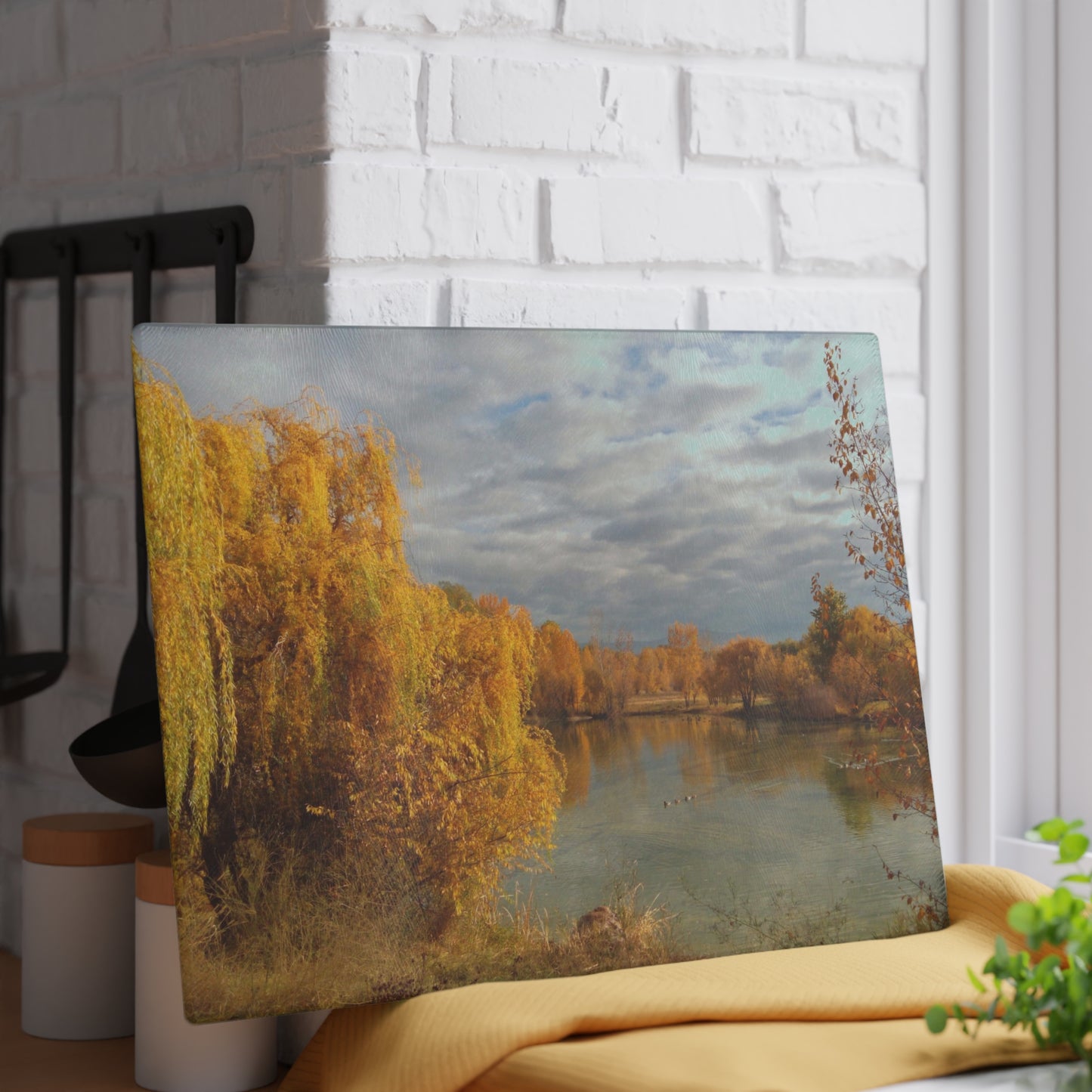 Autumn Peace Glass Cutting Board Hand Wash