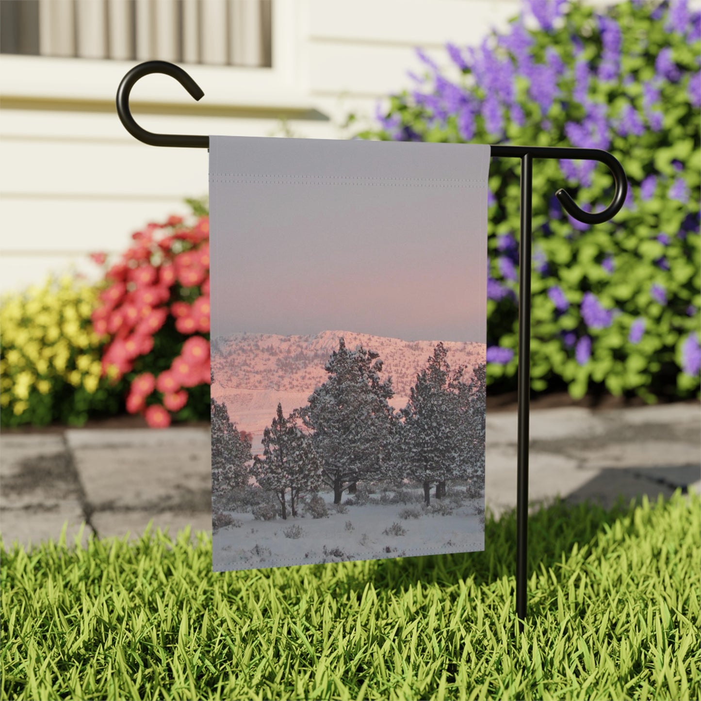 Winter Sunset Garden & House Banner