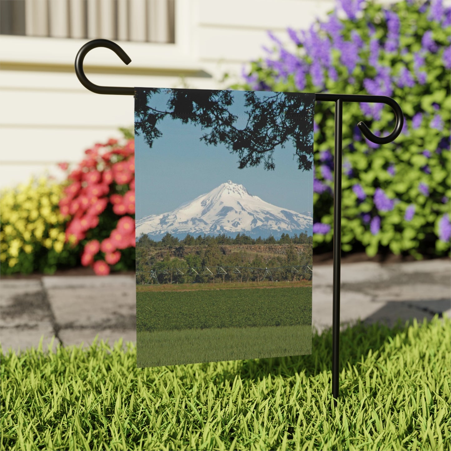 Juniper Framed Mountain Garden & House Banner