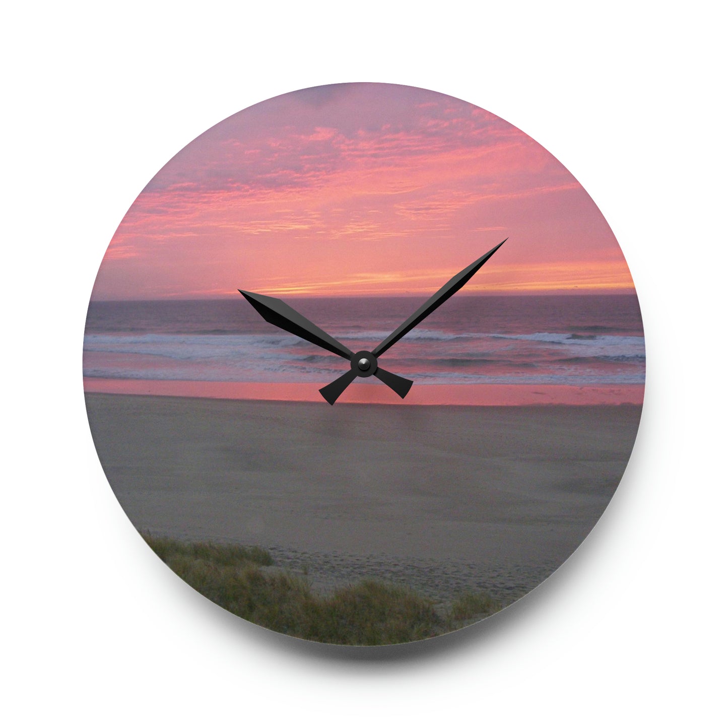 Pink Ocean Sunset Acrylic Wall Clock