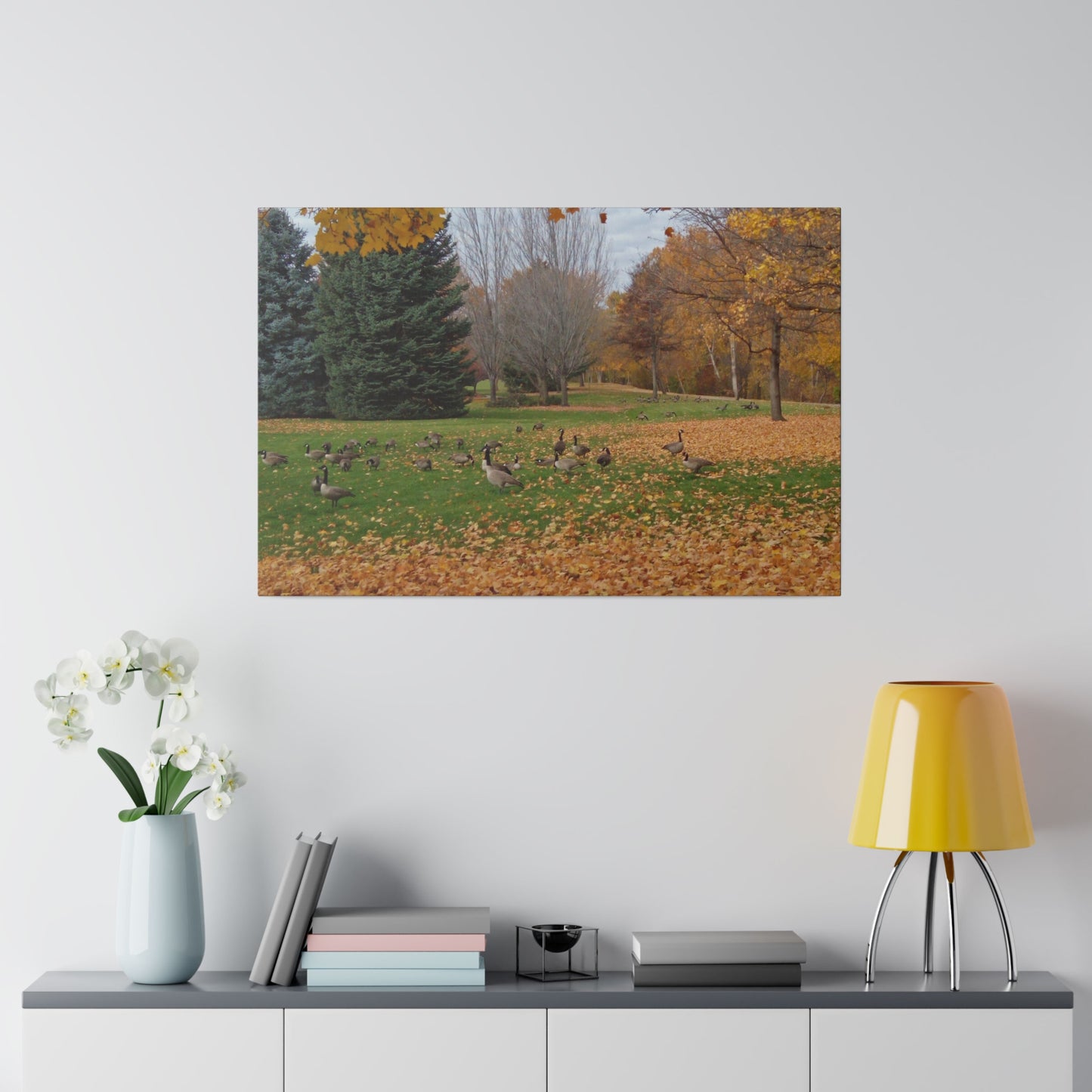 Autumn Geese Matte Canvas