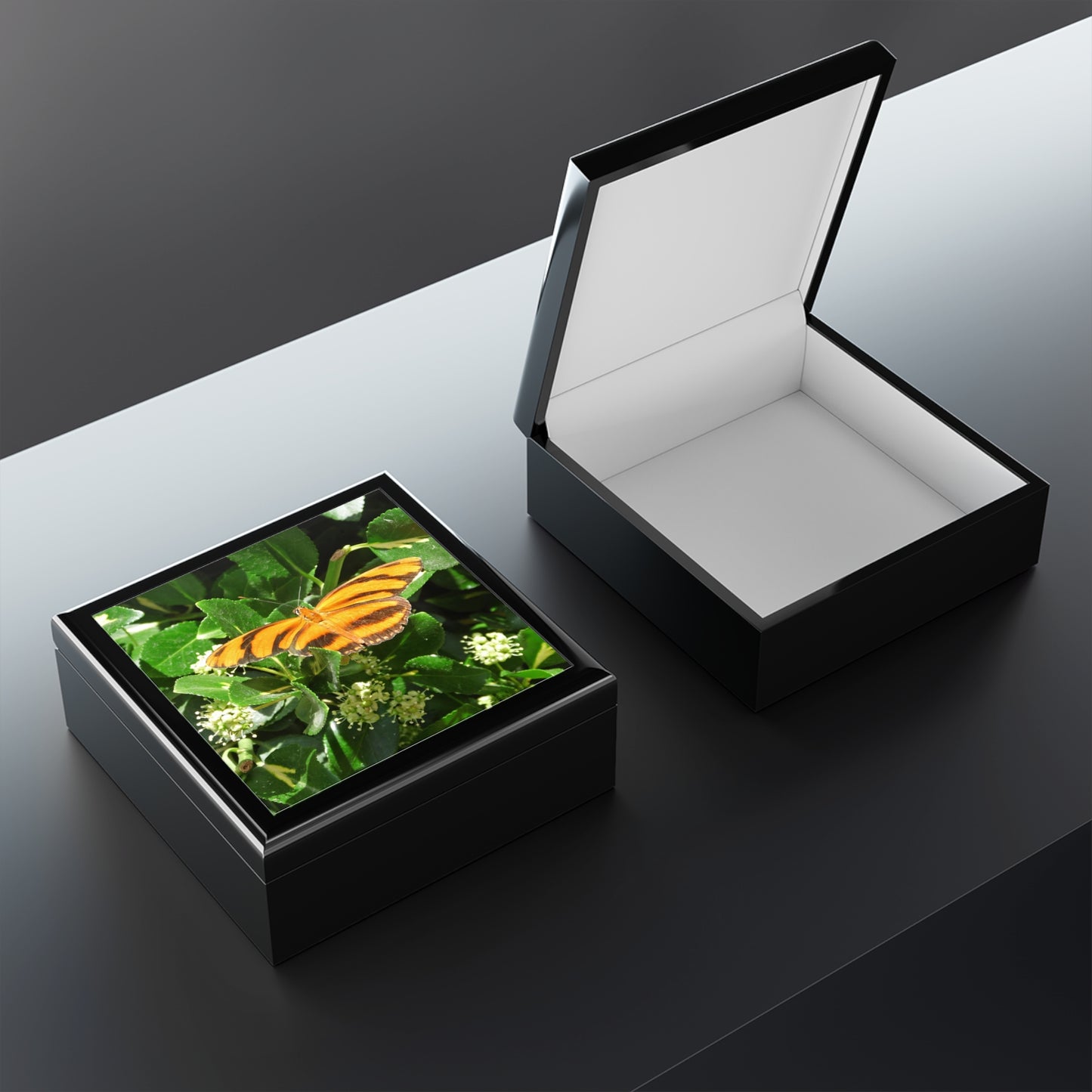 Golden Butterfly Jewelry Box ~ 7.24"