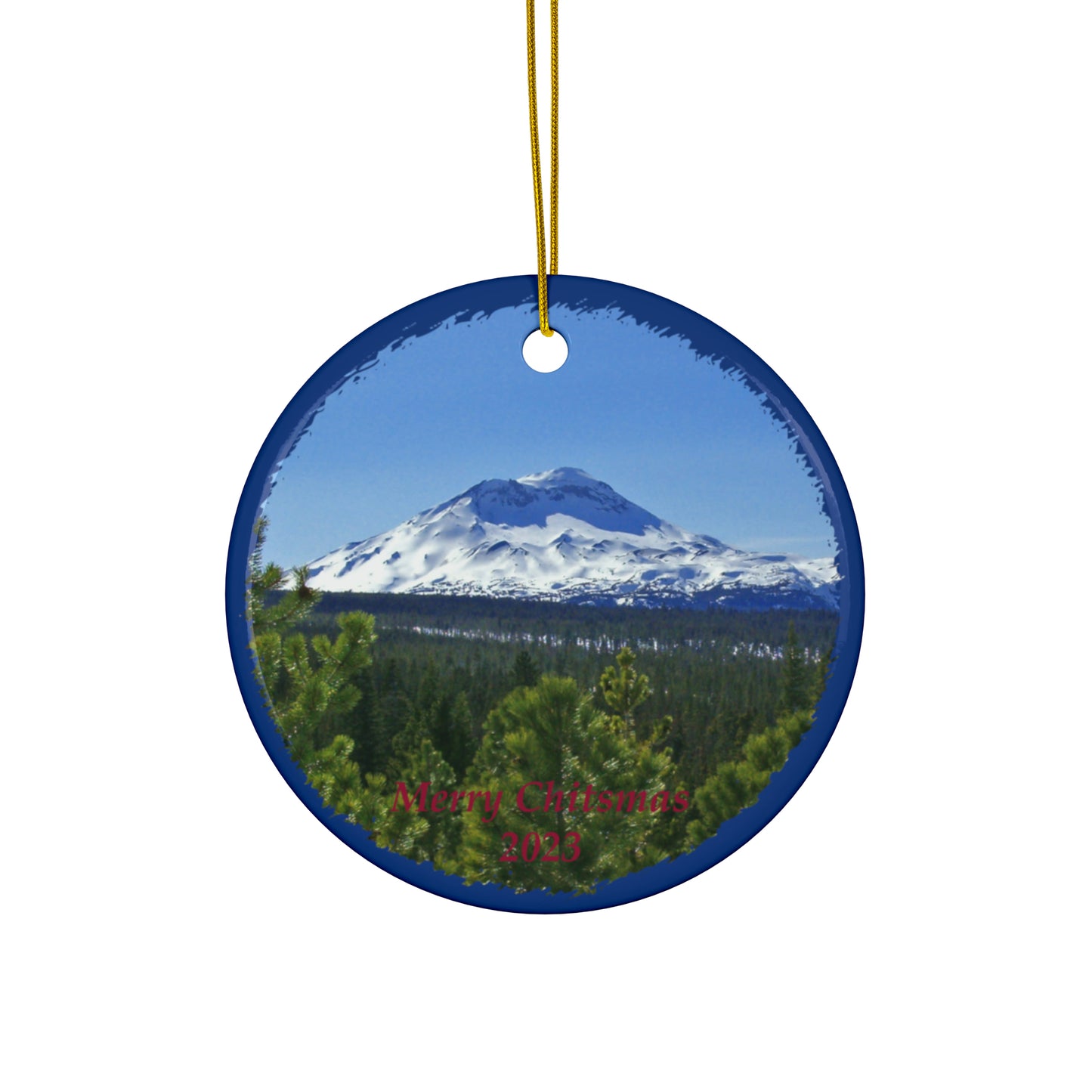 Winter South Sister Merry Christmas 2023 Ceramic Ornaments