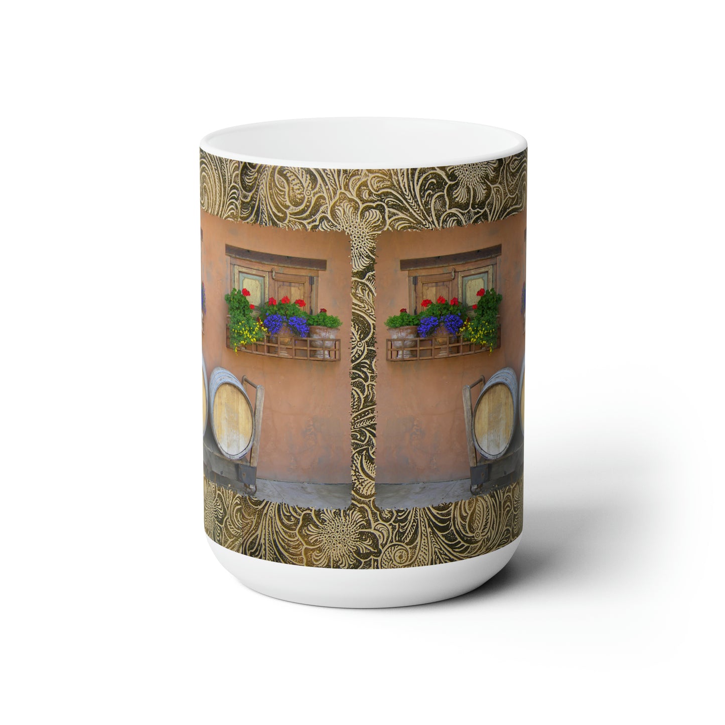 Spanish Windows & Barrels Ceramic Mug 15oz