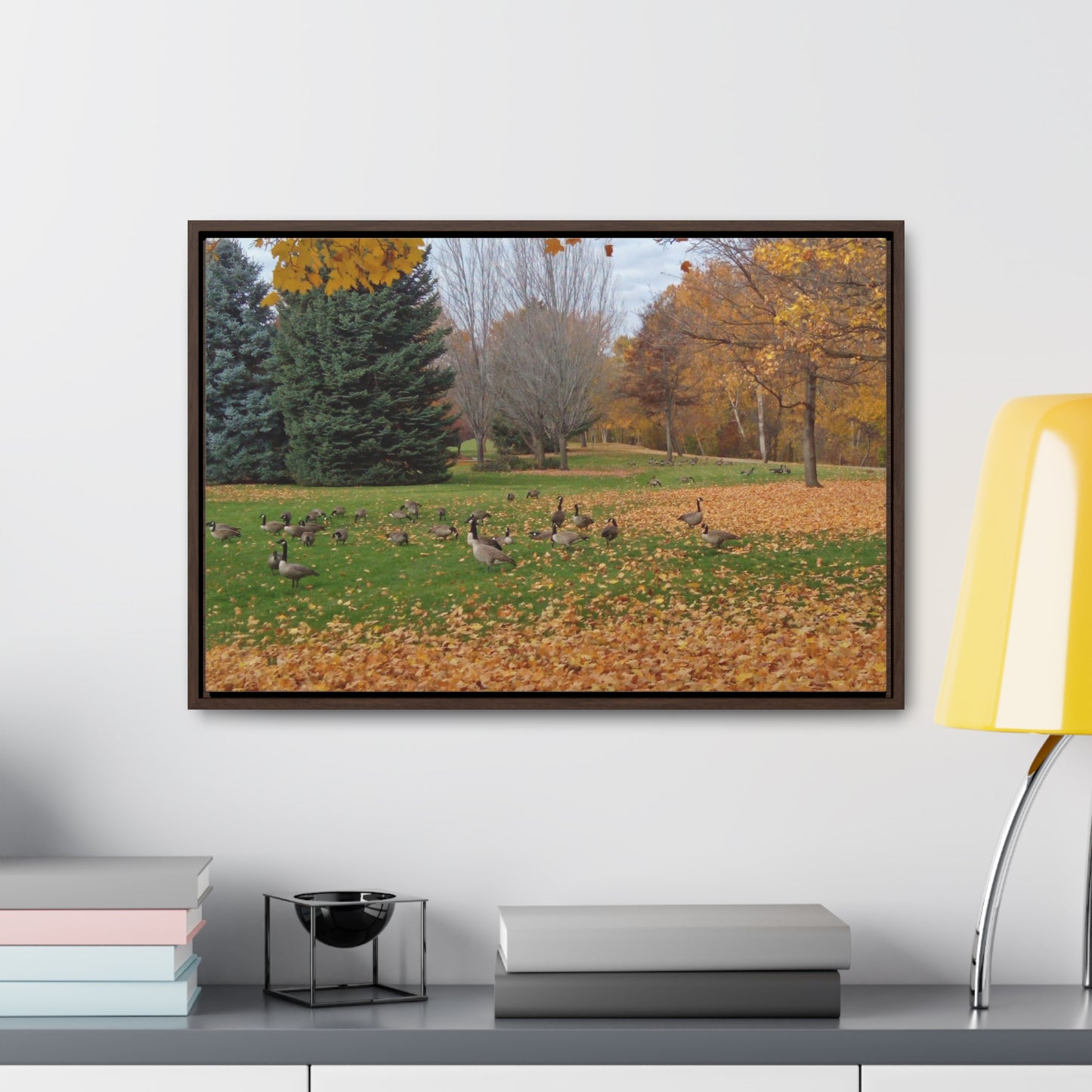 Autumn Geese Gallery Canvas Wraps Framed