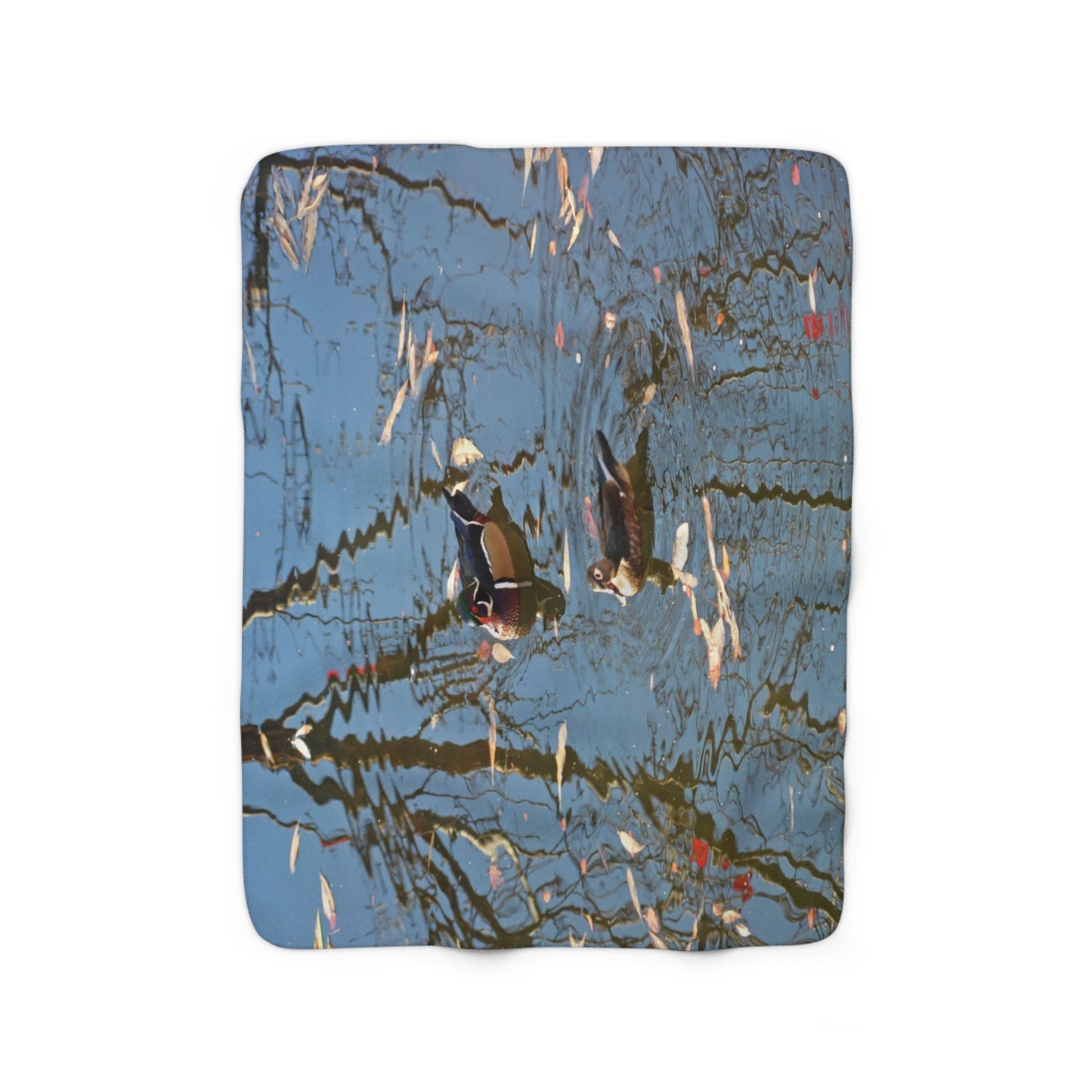Wood Duck Couple Sherpa Fleece Blanket