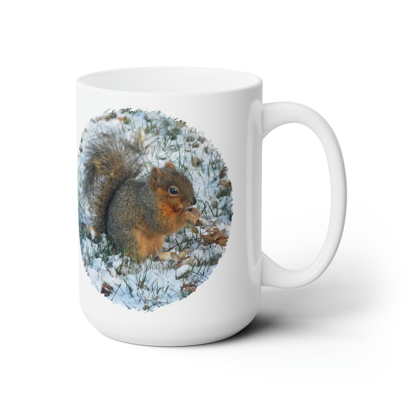 Winter Squirrel Ceramic Mug 15oz