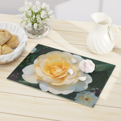 Cream Rose Cutting Board Dishwasher Safe