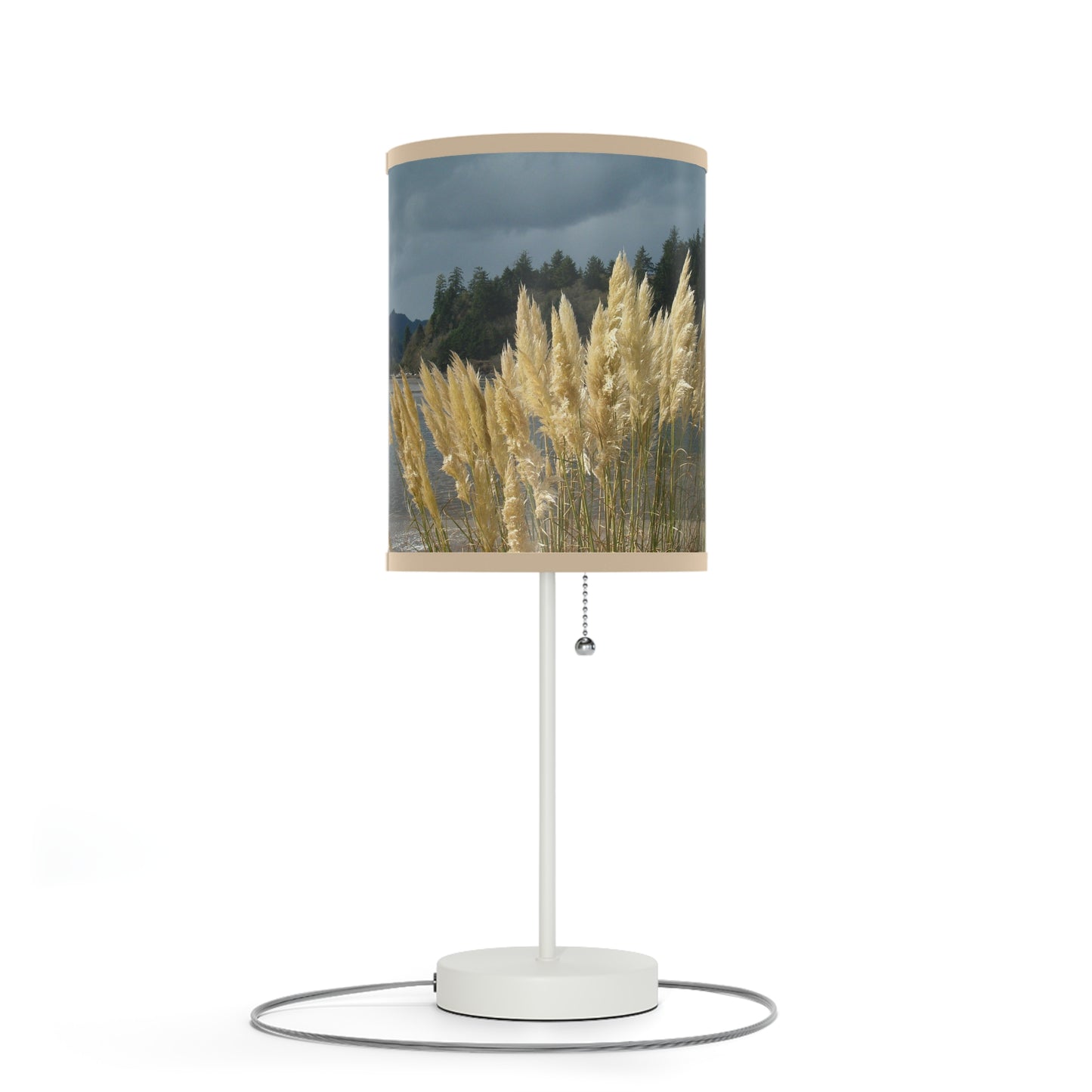 Golden Coastal Pampas Lamp on a Stand