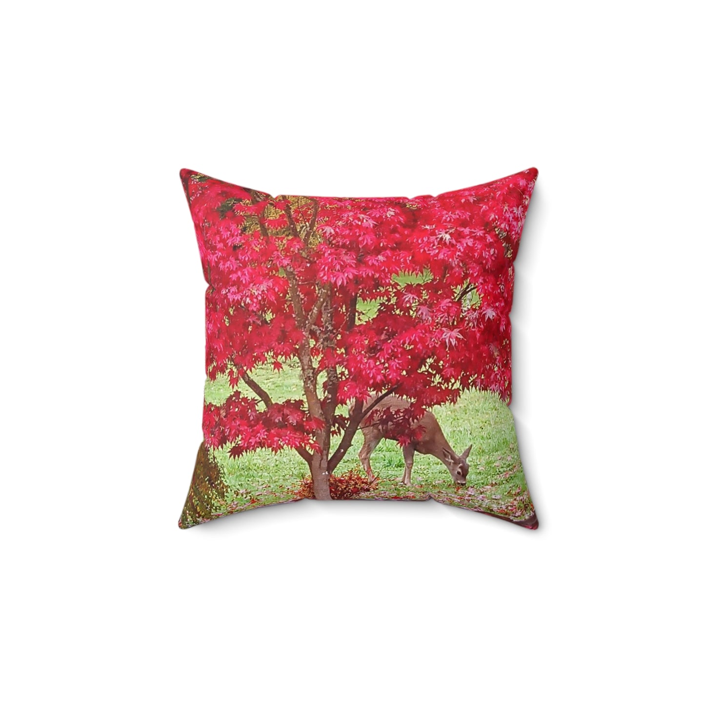 Autumn Deer Spun Polyester Square Pillow