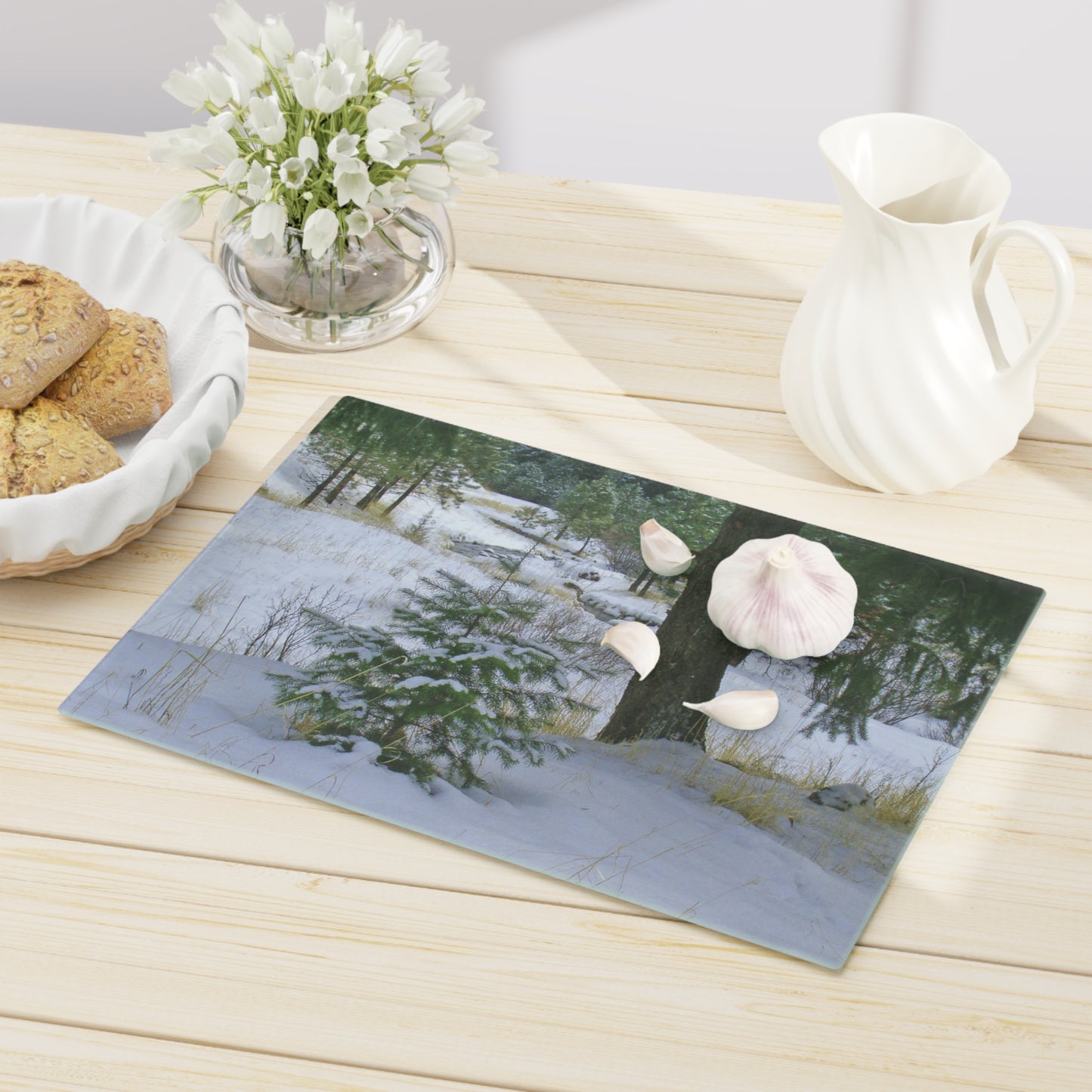 Christmas Tree Creek Cutting Board Dishwasher Safe