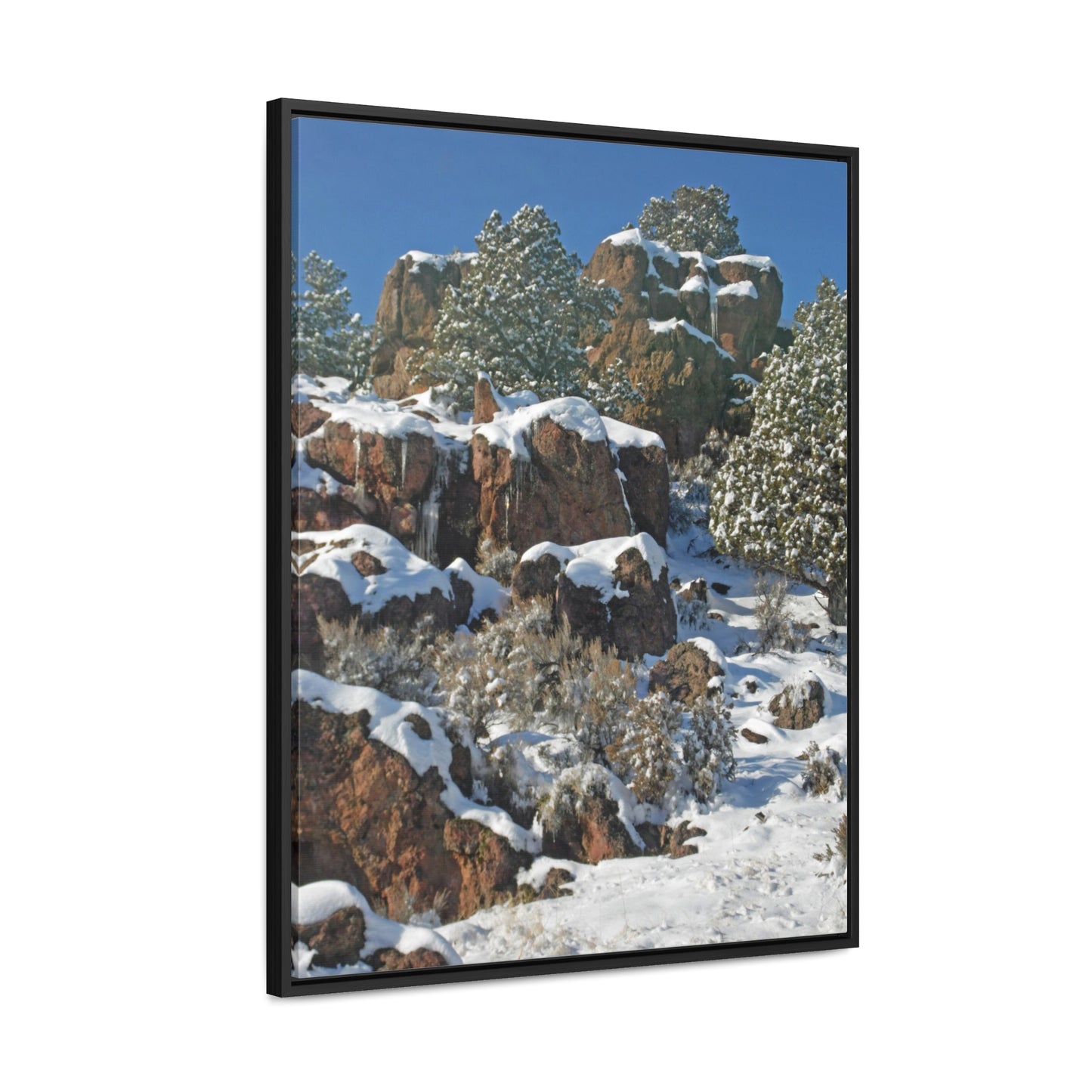 Icicle Rocks Gallery Canvas Wraps Framed