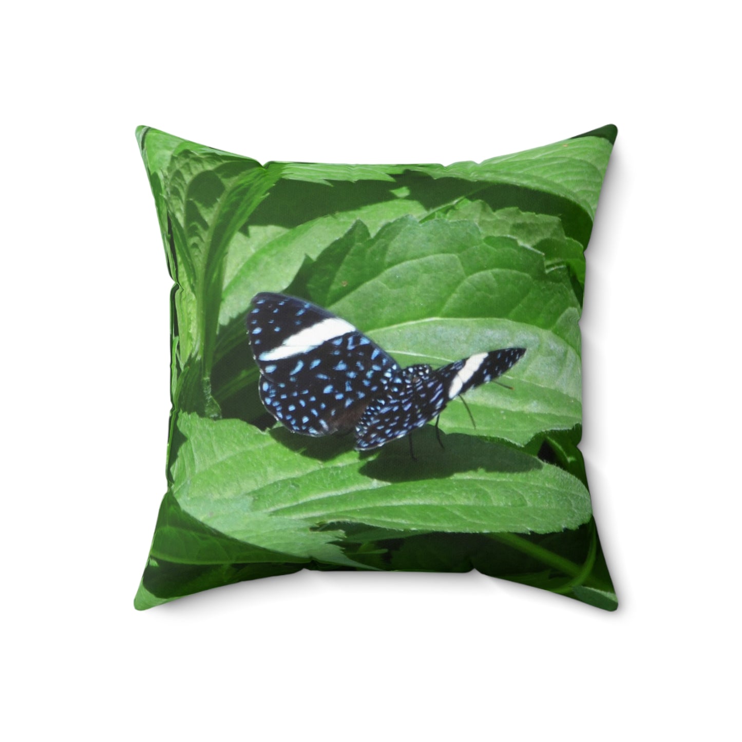 Sapphire Butterfly Spun Polyester Square Pillow