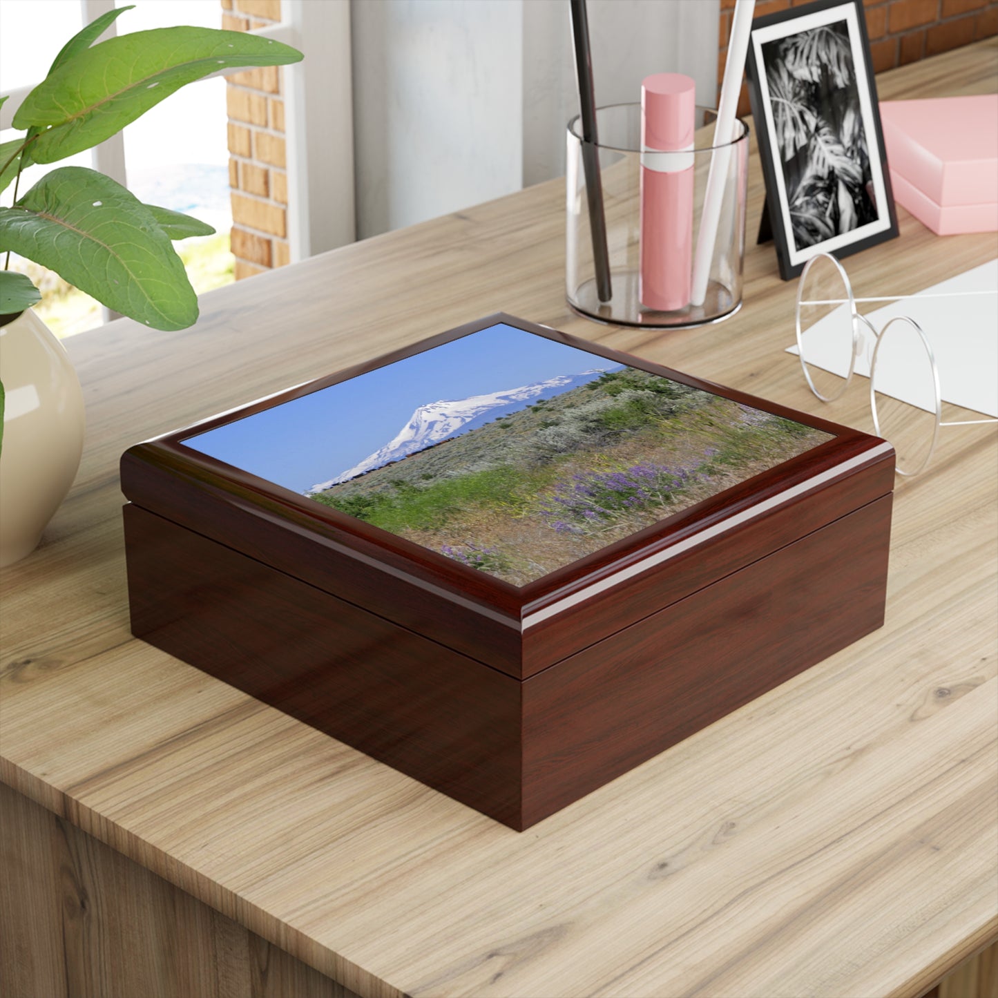Lupine & Sage Mountain Jewelry Box ~ 7.24"