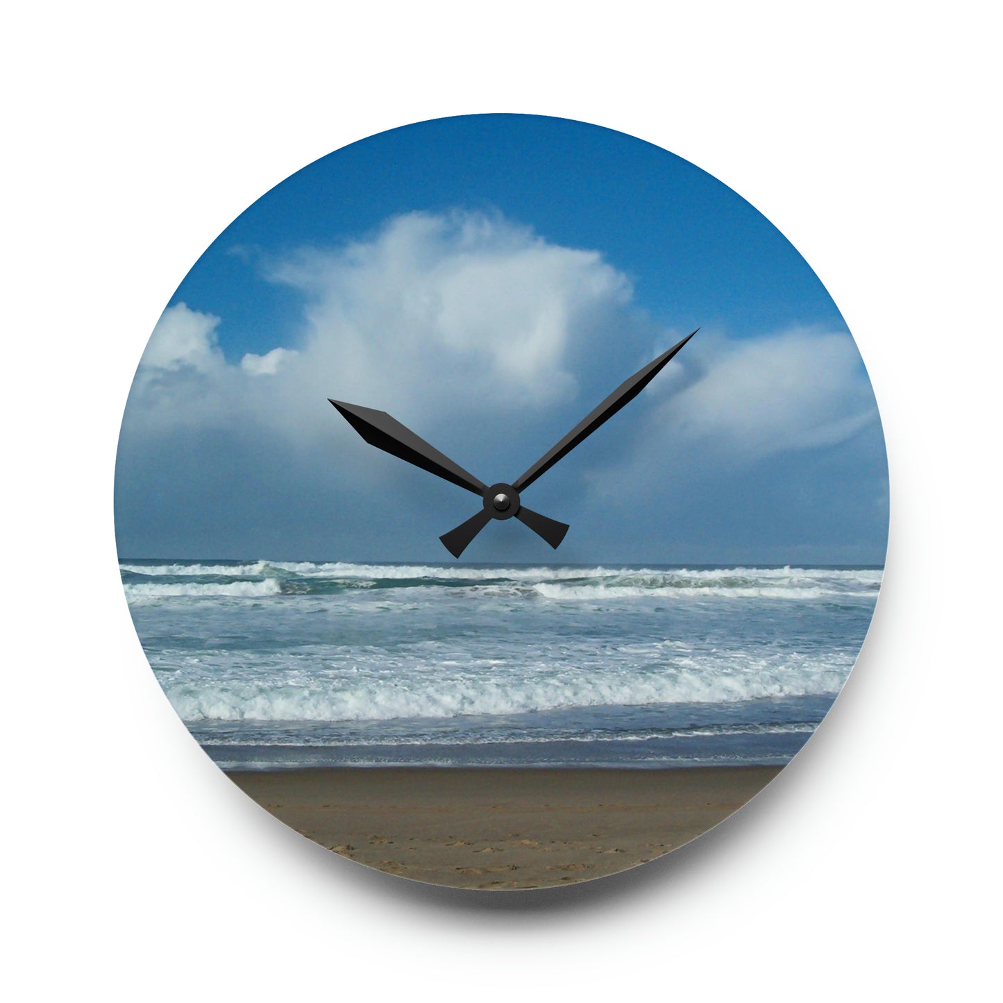 Blue Sky Beach Acrylic Wall Clock