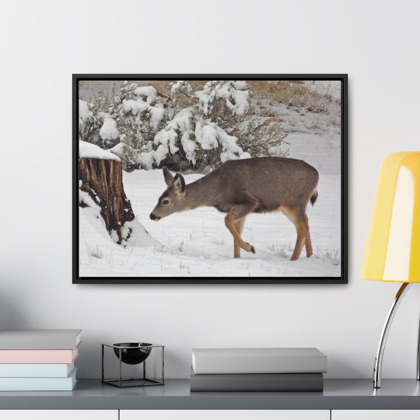 Winter Deer Gallery Canvas Wraps Framed