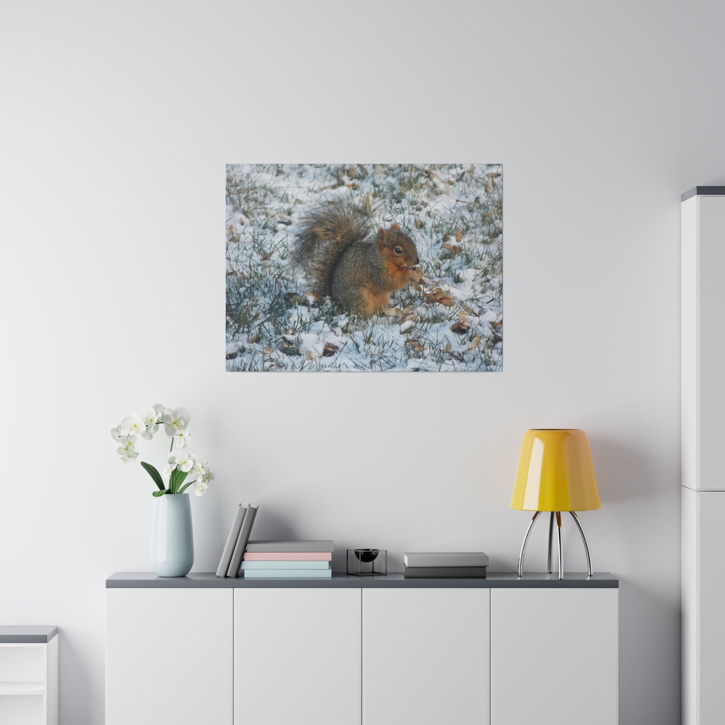 Winter Squirrel Matte Canvas