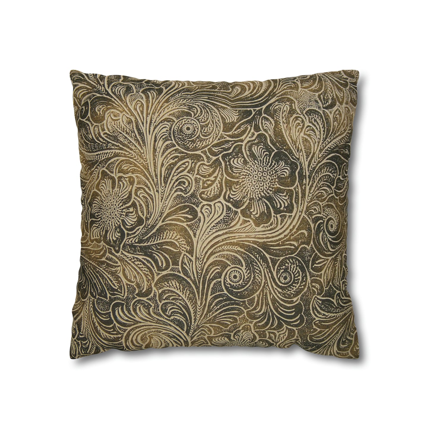 Western Leather Print Spun Polyester Pillow Case