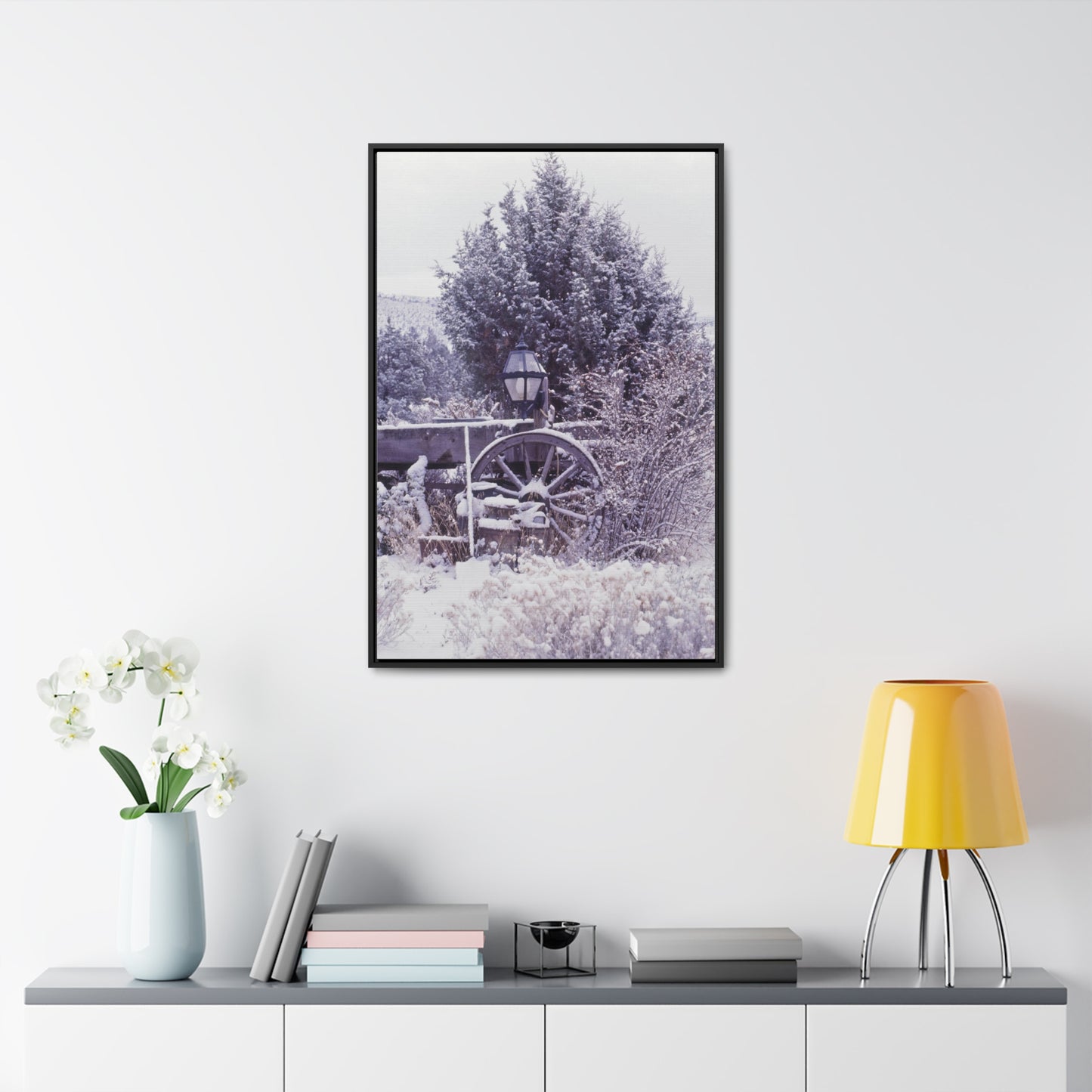 Vintage Winter Wagon Gallery Canvas Wraps Framed