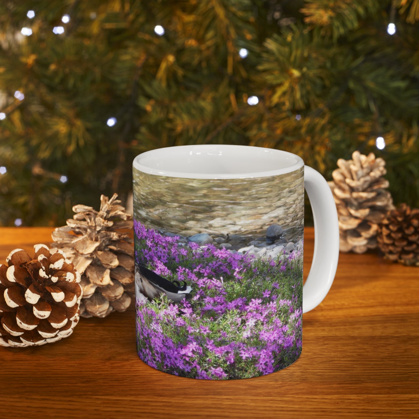 Duck Resting In Flowers Ceramic Mug 11oz