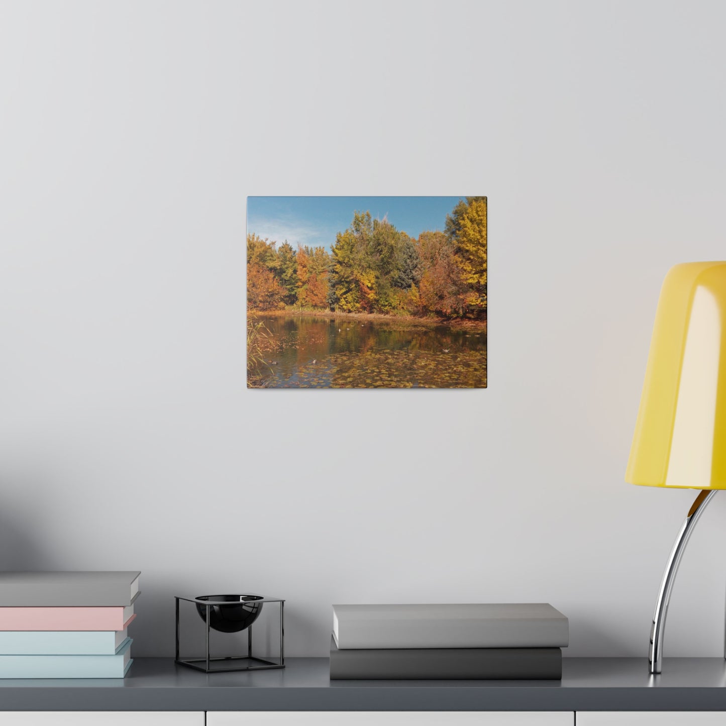 Autumn Duck Pond Matte Canvas