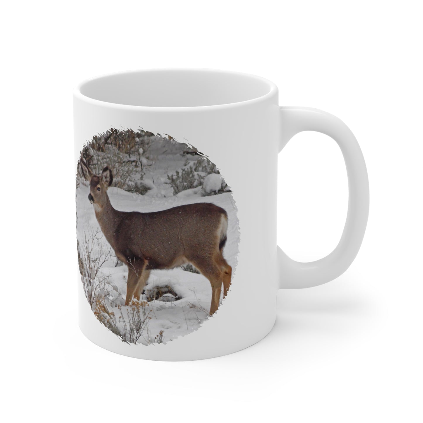 Snowy Deer Ceramic Mug 11oz