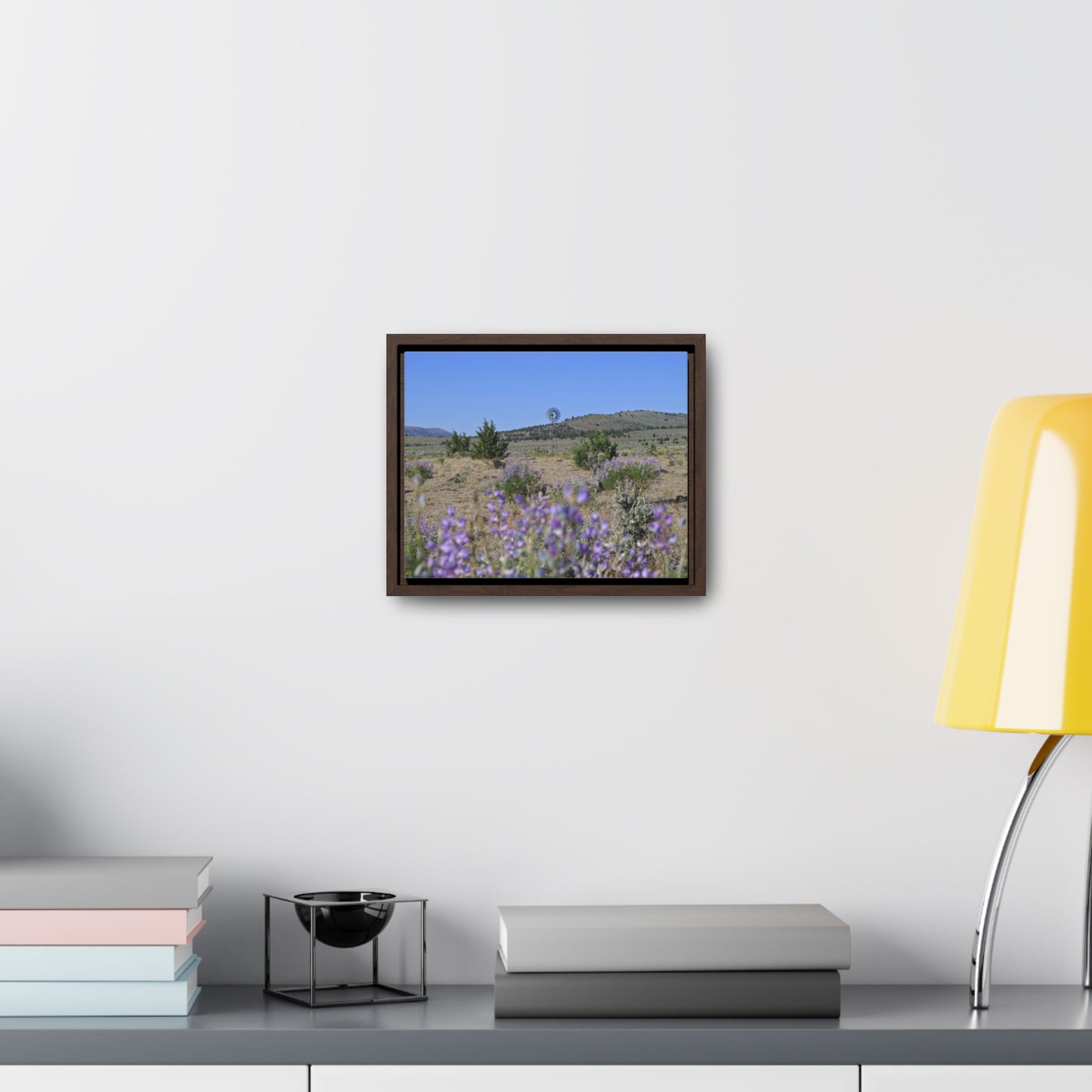 High Desert Lupine & Windmill Gallery Canvas Wraps Framed