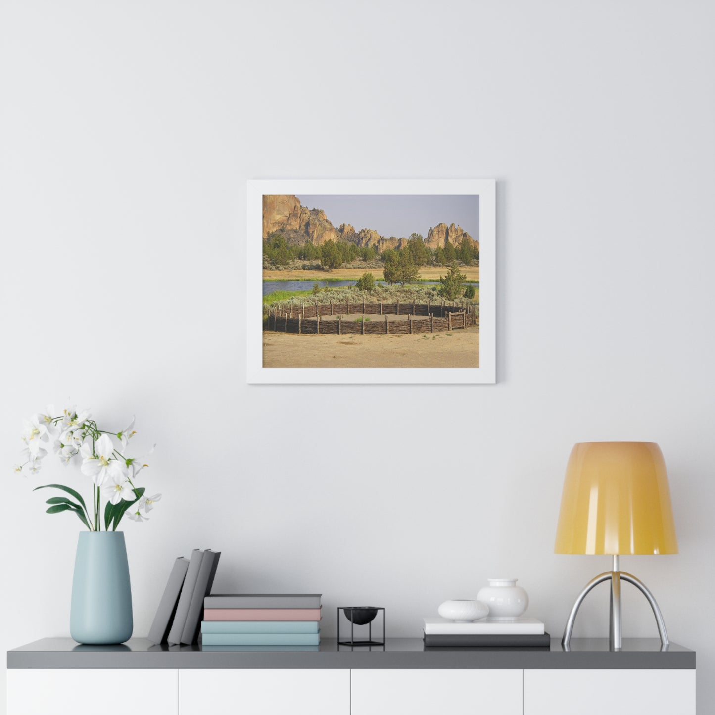 Scenic Round Pen Framed Horizontal Poster