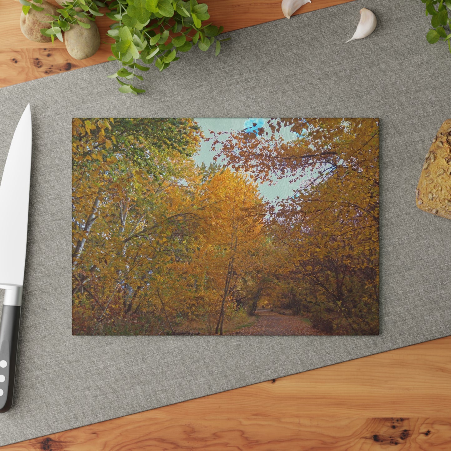 Autumn Lane Glass Cutting Board Hand Wash