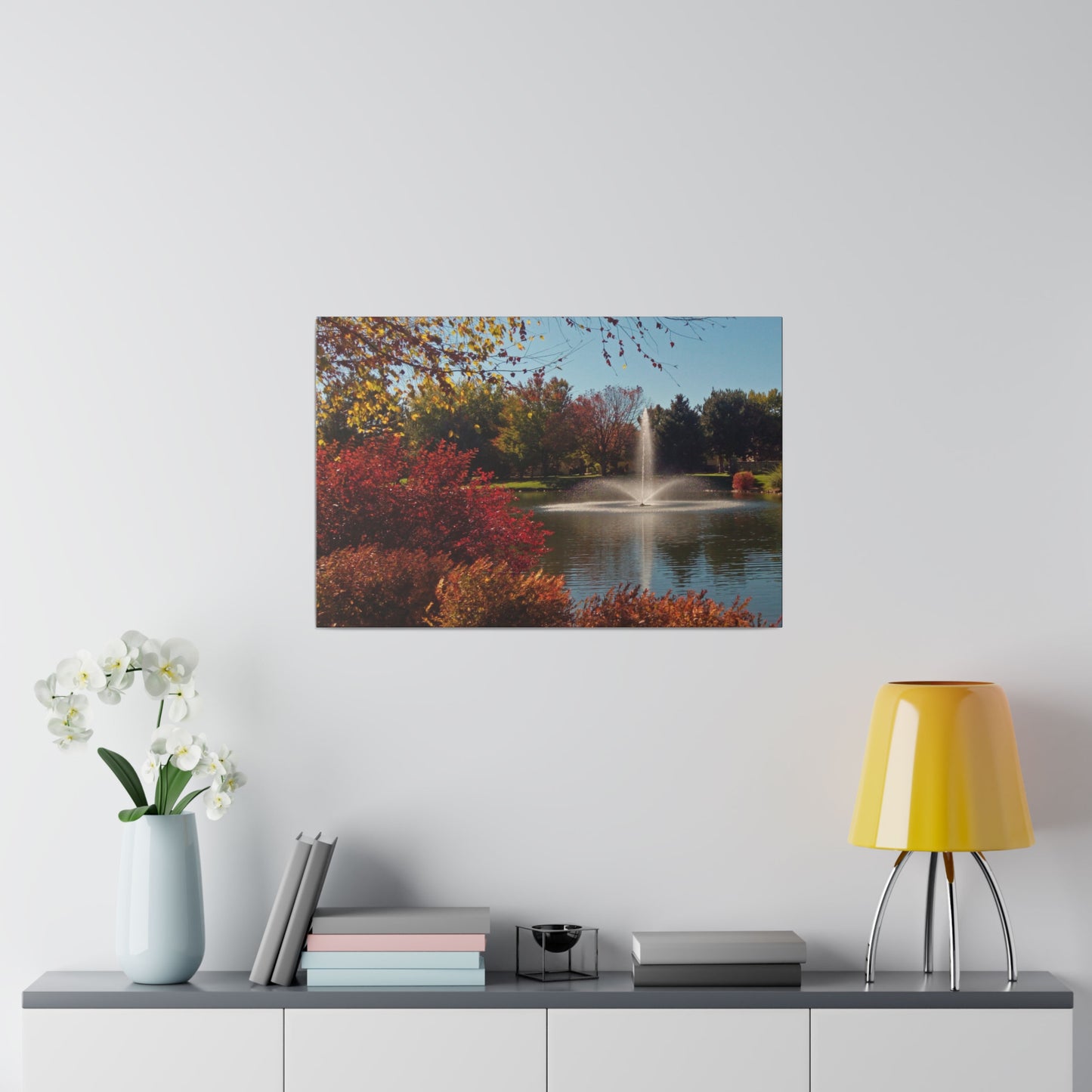 Autumn Fountain Matte Canvas