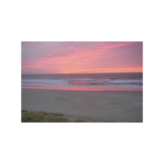 Pink Ocean Sunset Satin Posters
