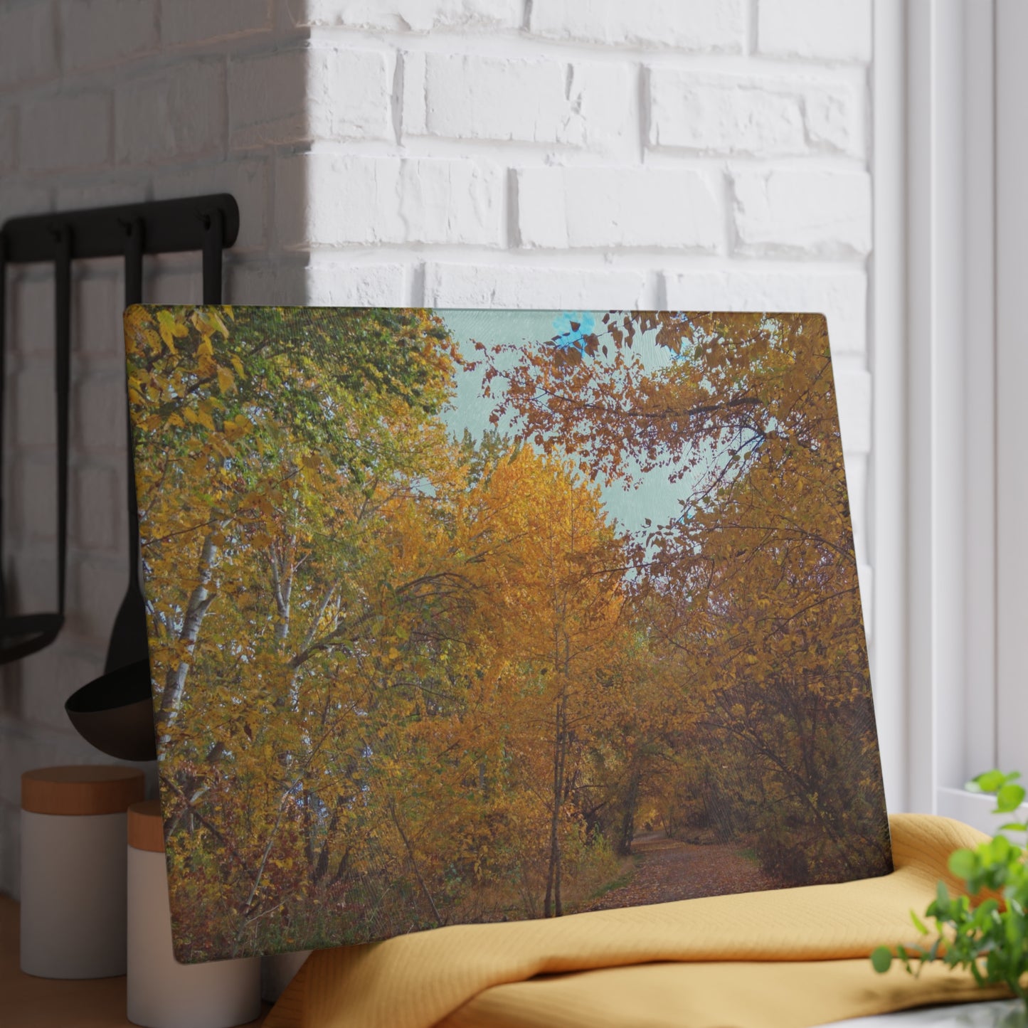 Autumn Lane Glass Cutting Board Hand Wash