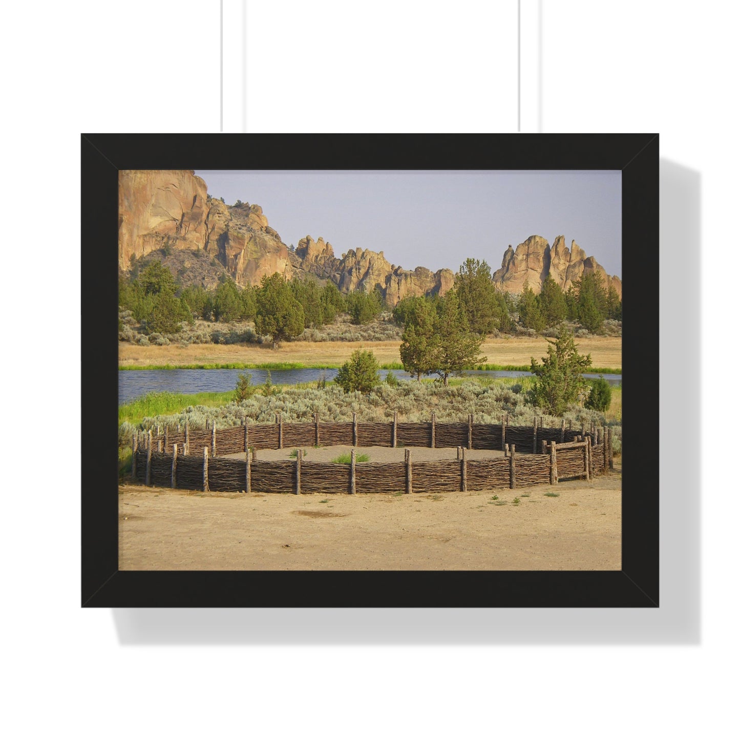 Scenic Round Pen Framed Horizontal Poster