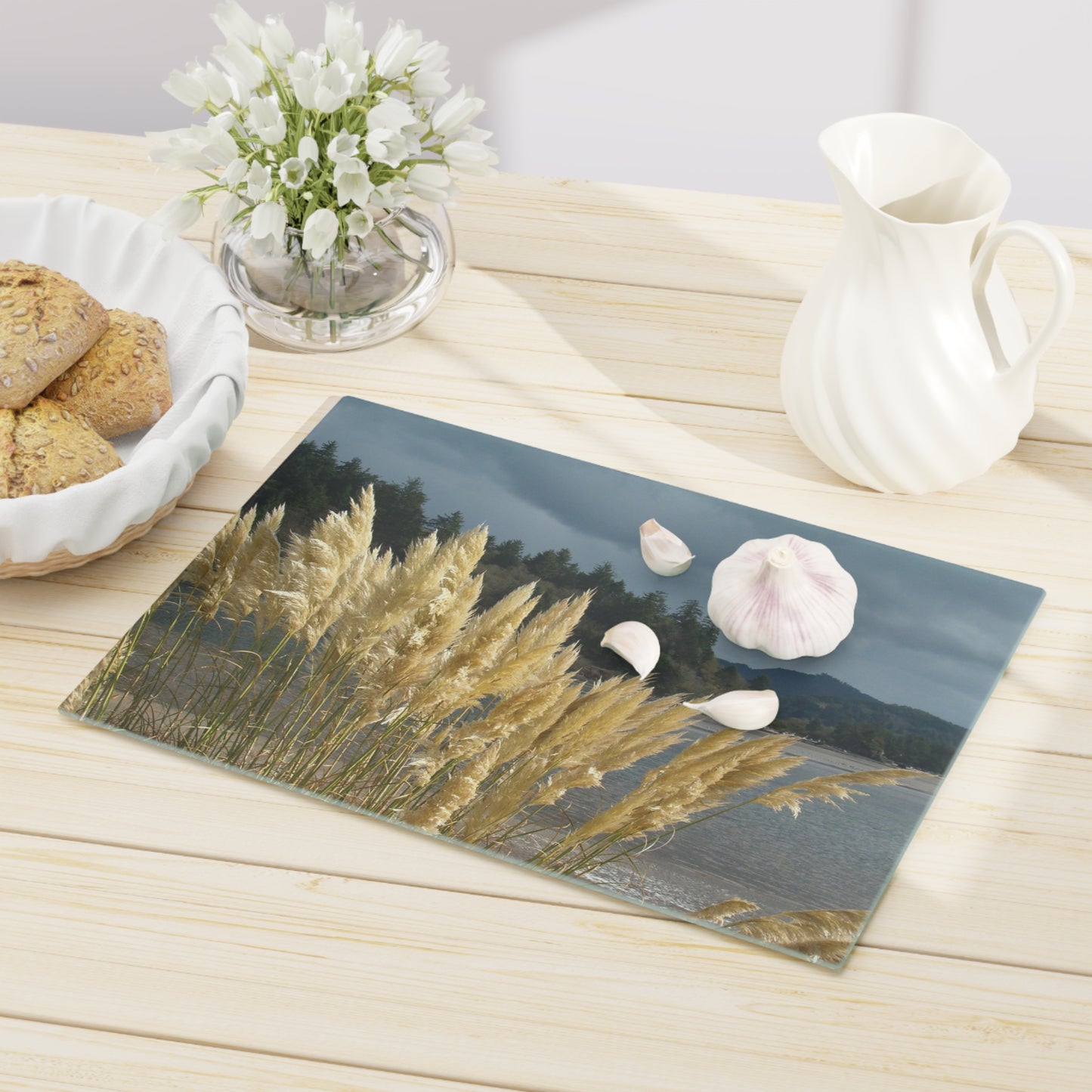 Golden Coastal Pampas Cutting Board Dishwasher Safe