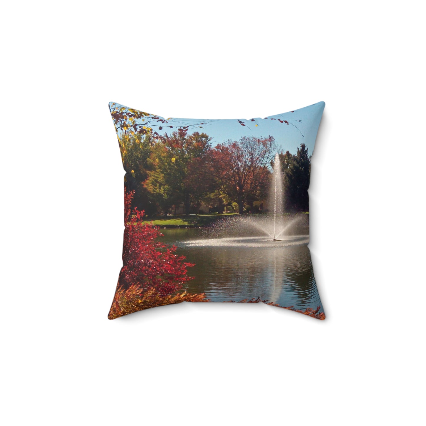 Autumn Fountain Spun Polyester Square Pillow