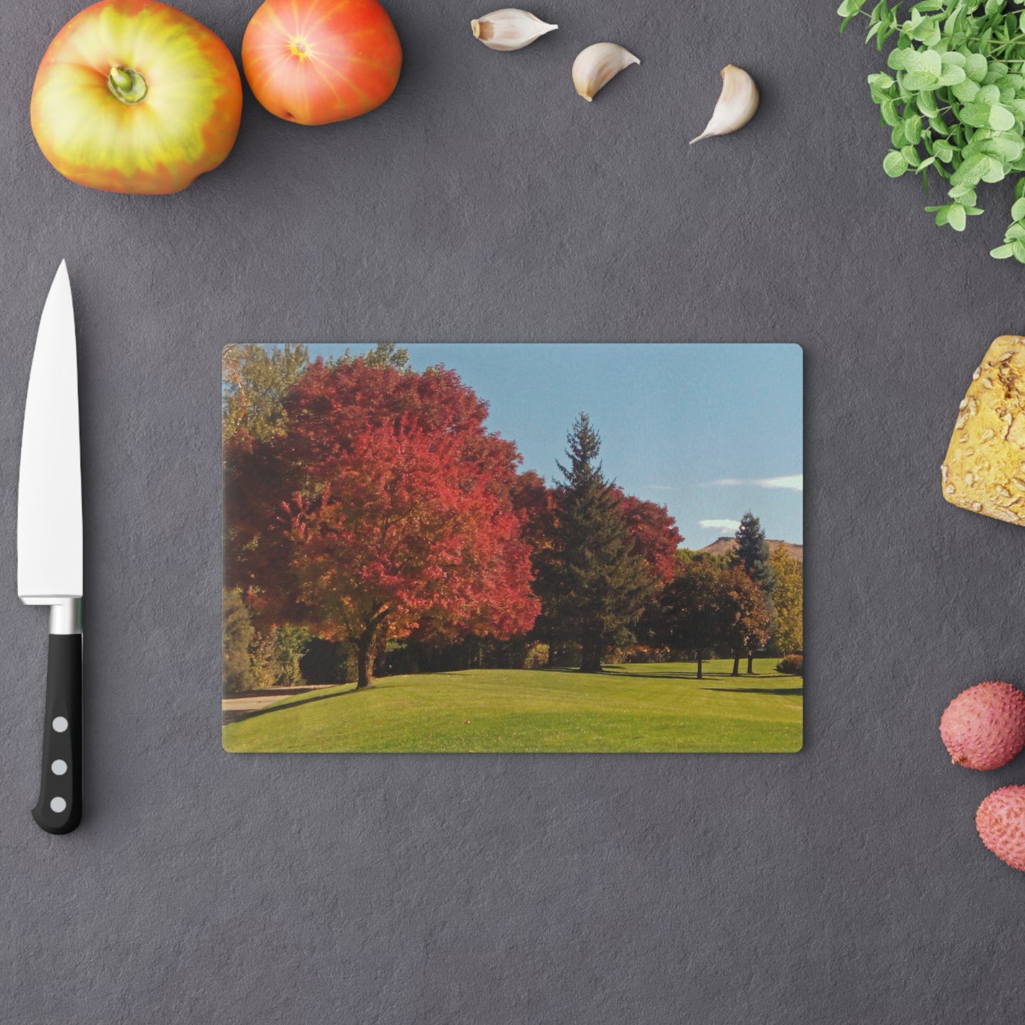 Autumn Lawn Cutting Board Dishwasher Safe