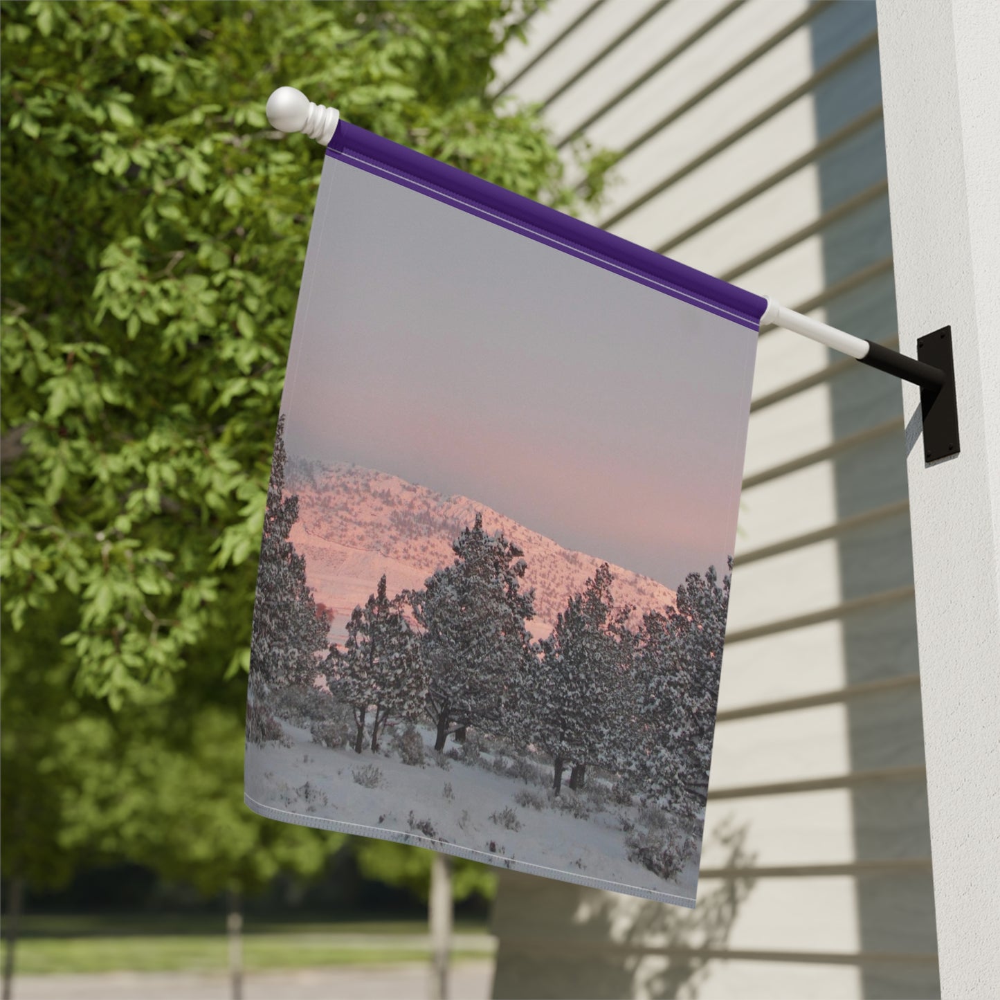 Winter Sunset Garden & House Banner