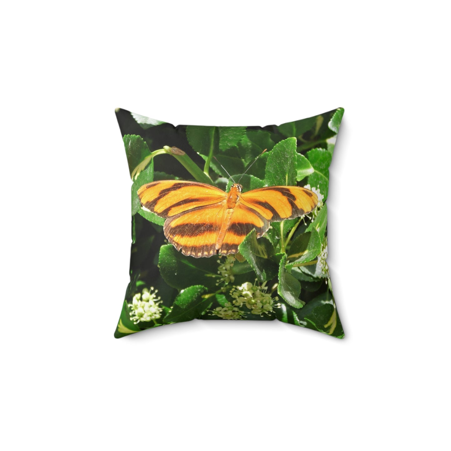 Golden Butterfly Spun Polyester Square Pillow