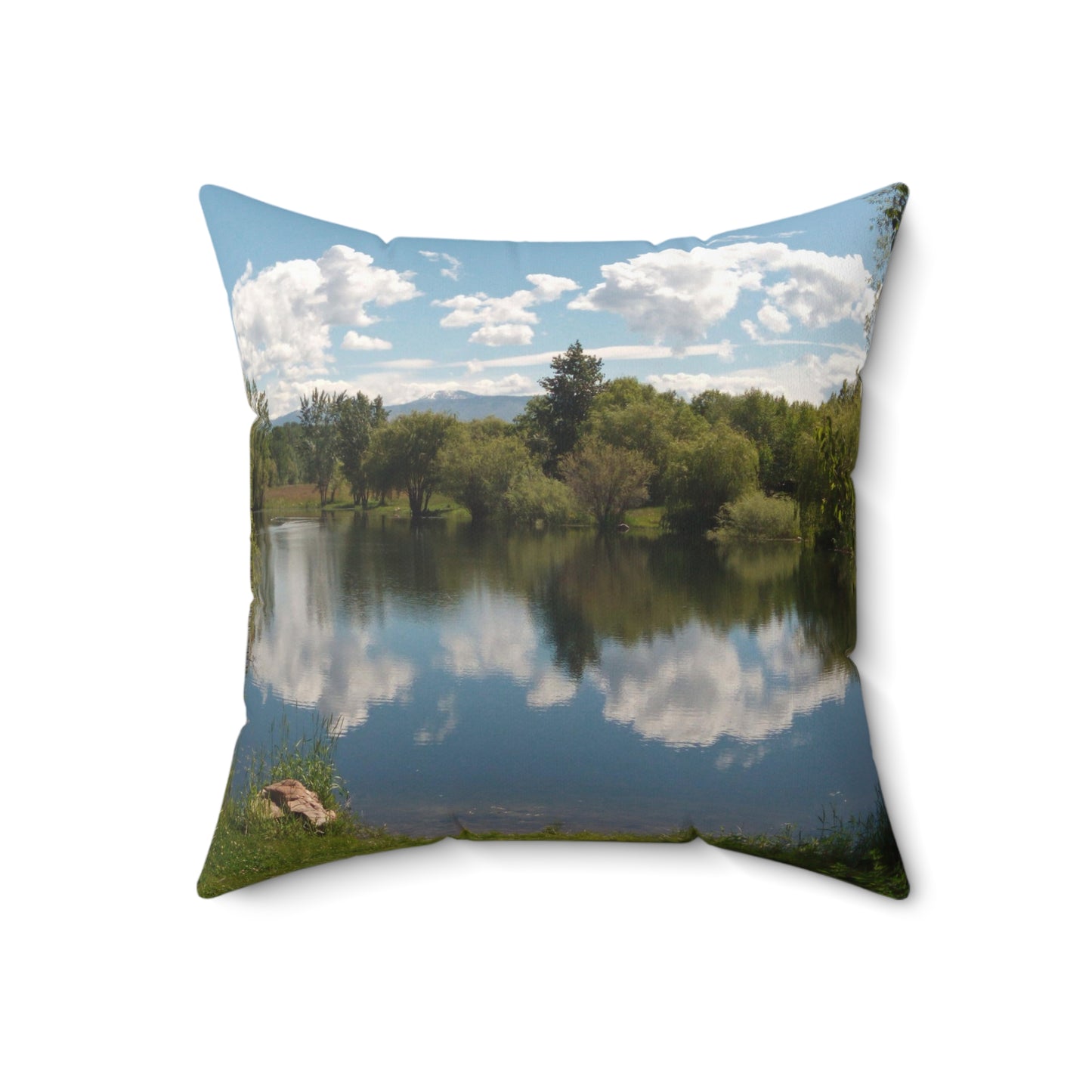 Peaceful Pond Spun Polyester Square Pillow